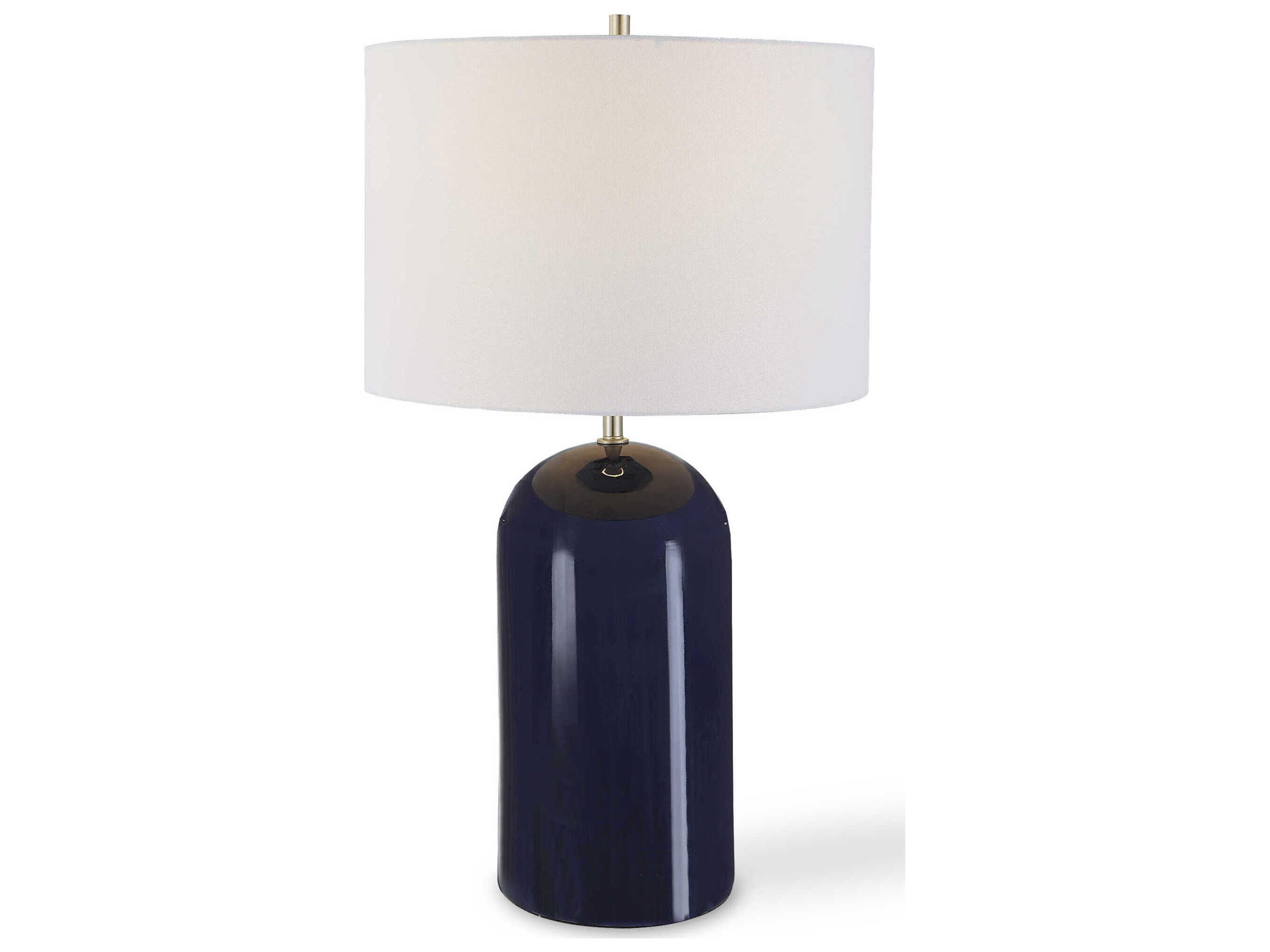 Luxecor Illumination Navy Blue Round Hardback Buffet Lamp