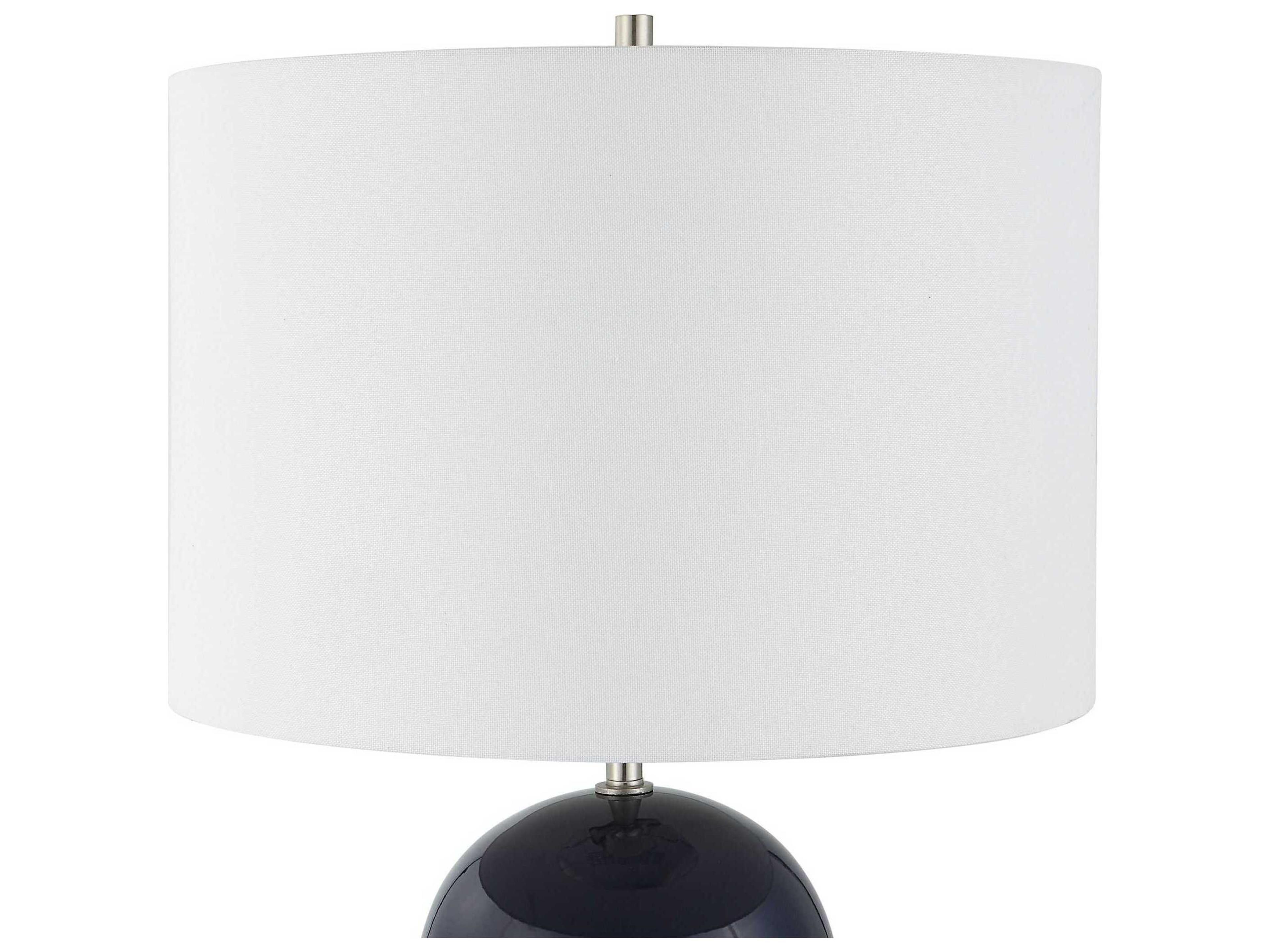 Luxecor Illumination Navy Blue Round Hardback Buffet Lamp
