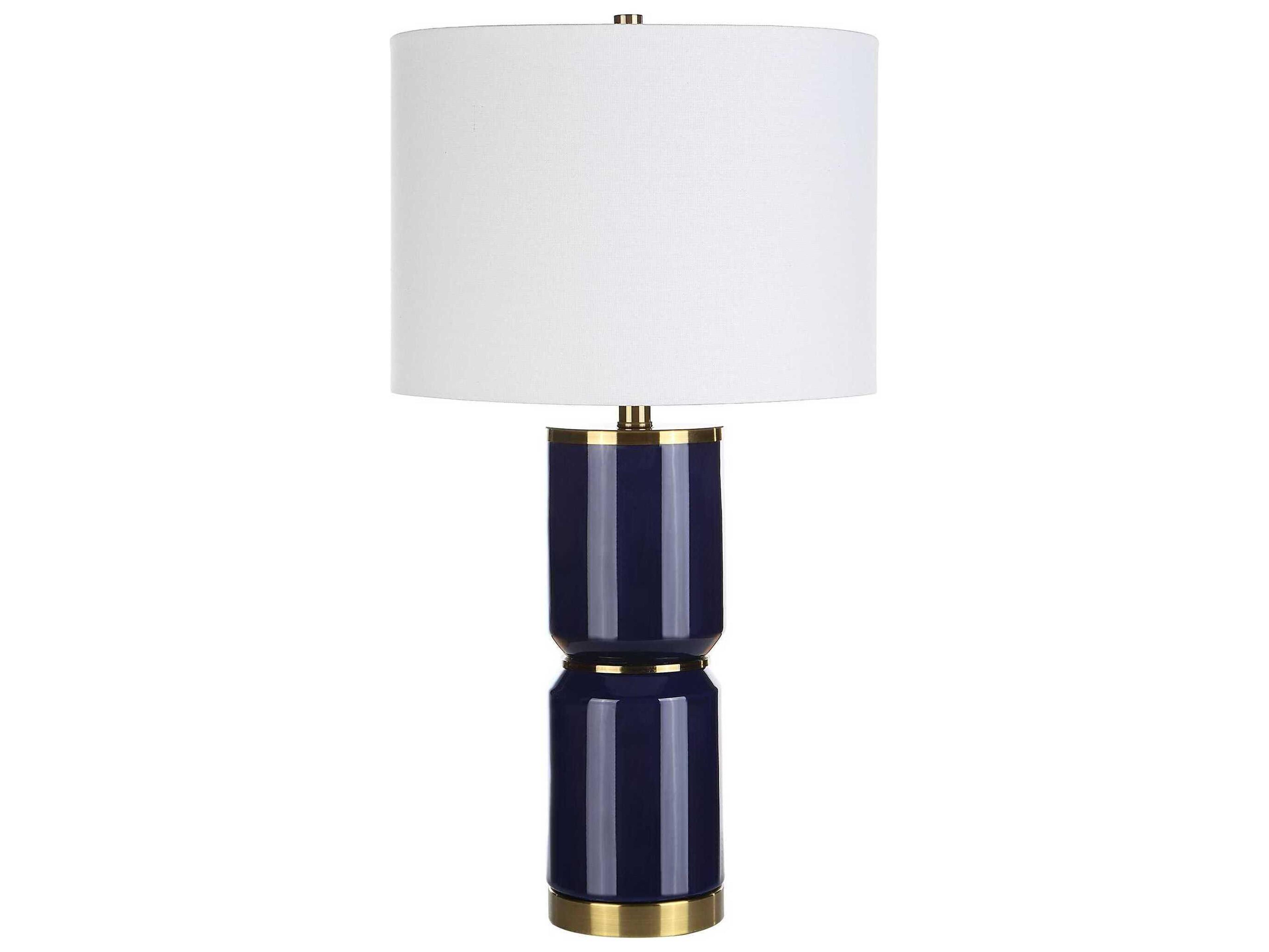 Luxecor Illumination Royal Blue Drum Hardback Buffet Lamp