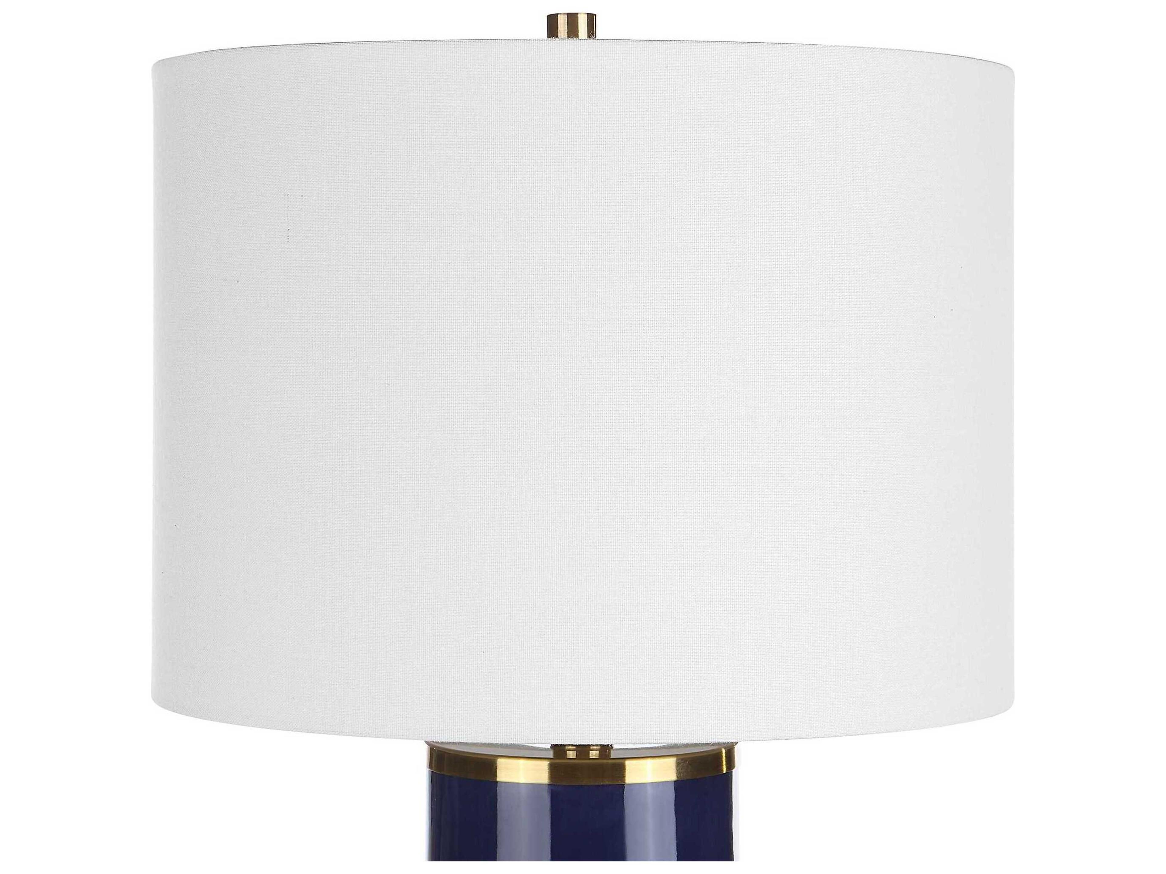 Luxecor Illumination Royal Blue Drum Hardback Buffet Lamp