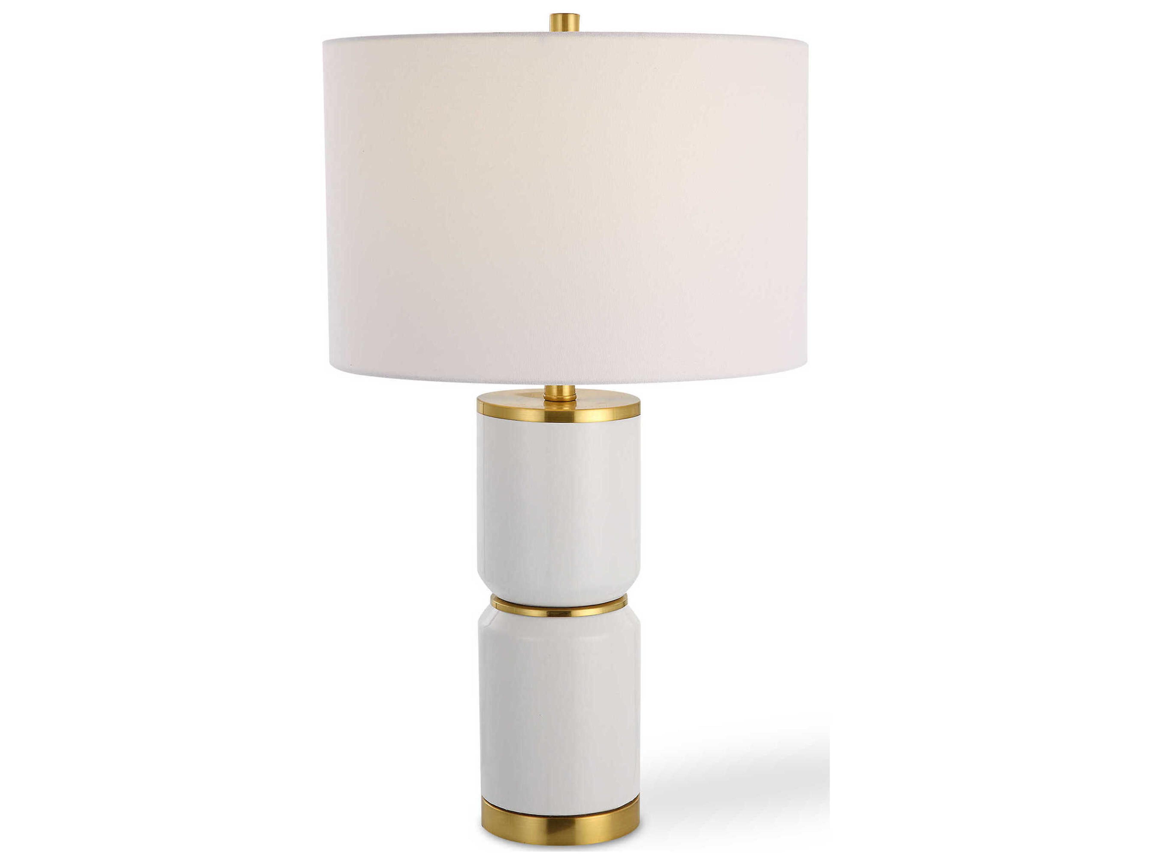 Illumination Gloss White Drum Hardback Buffet Lamp