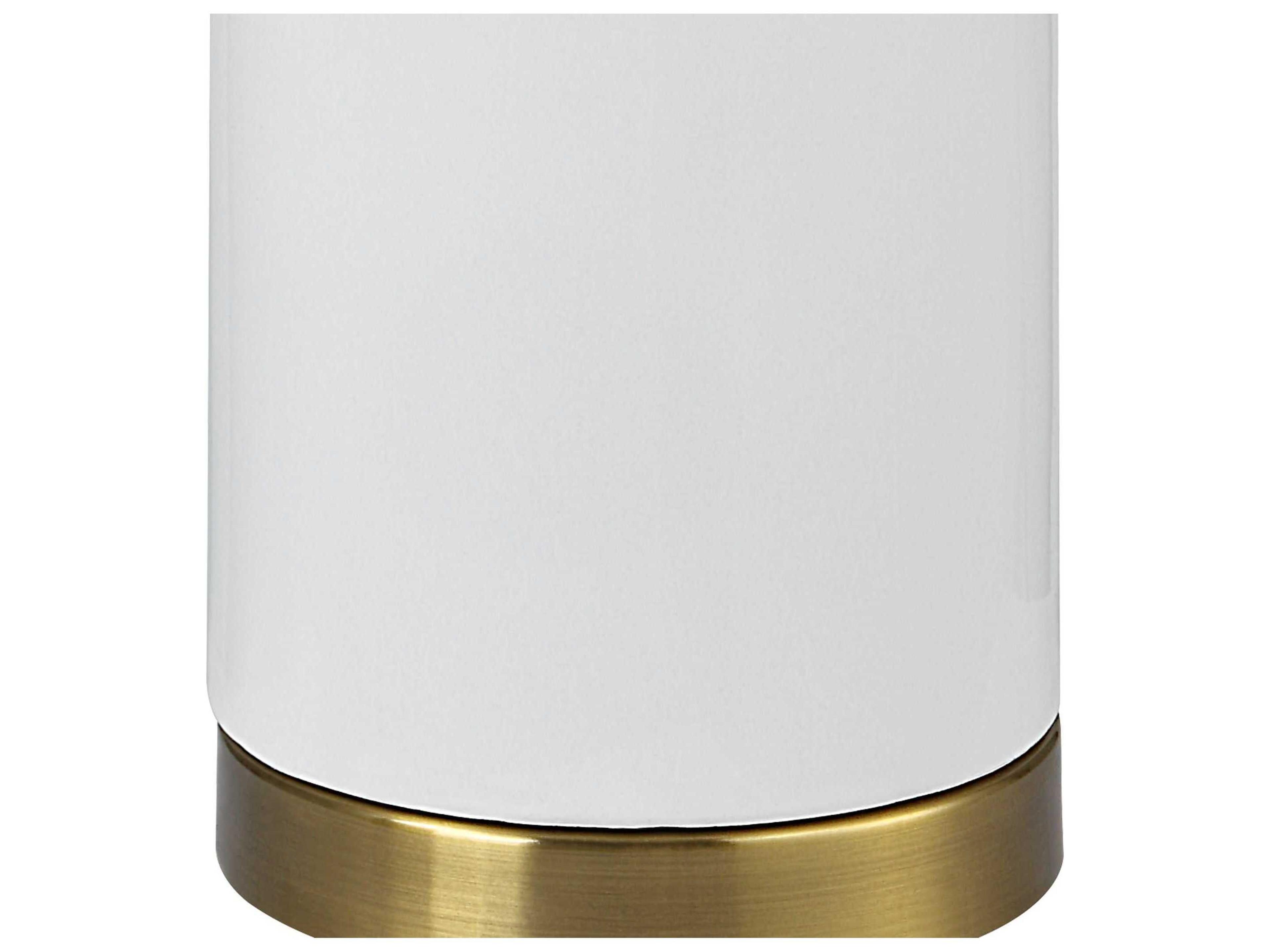 Luxecor Illumination Gloss White Drum Hardback Buffet Lamp