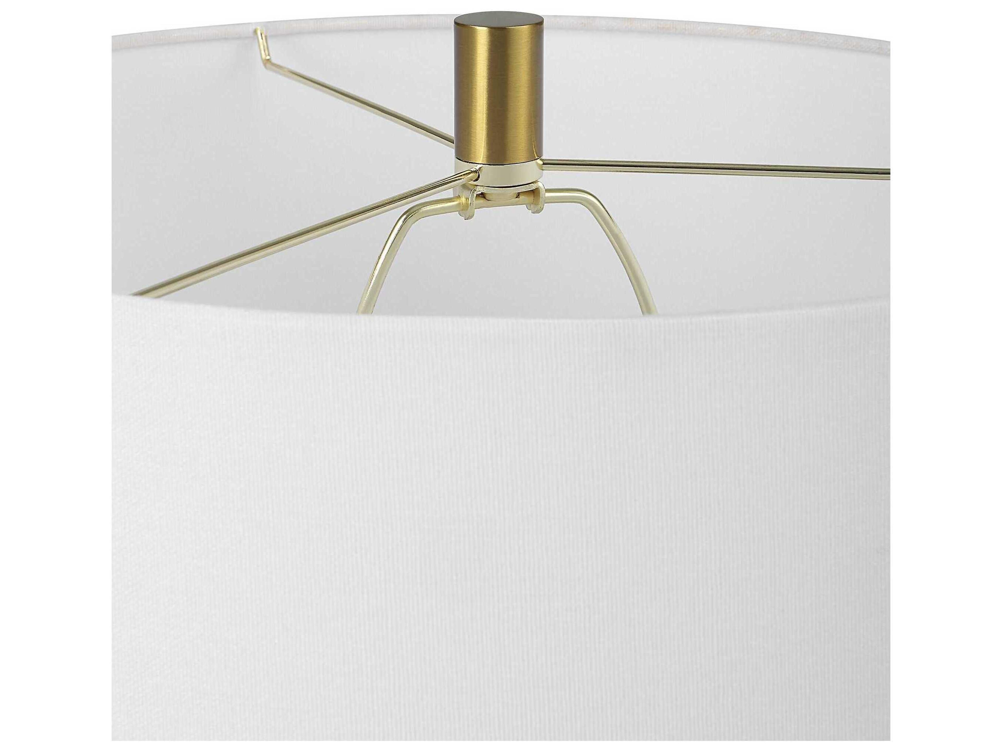Luxecor Illumination Gloss White Drum Hardback Buffet Lamp