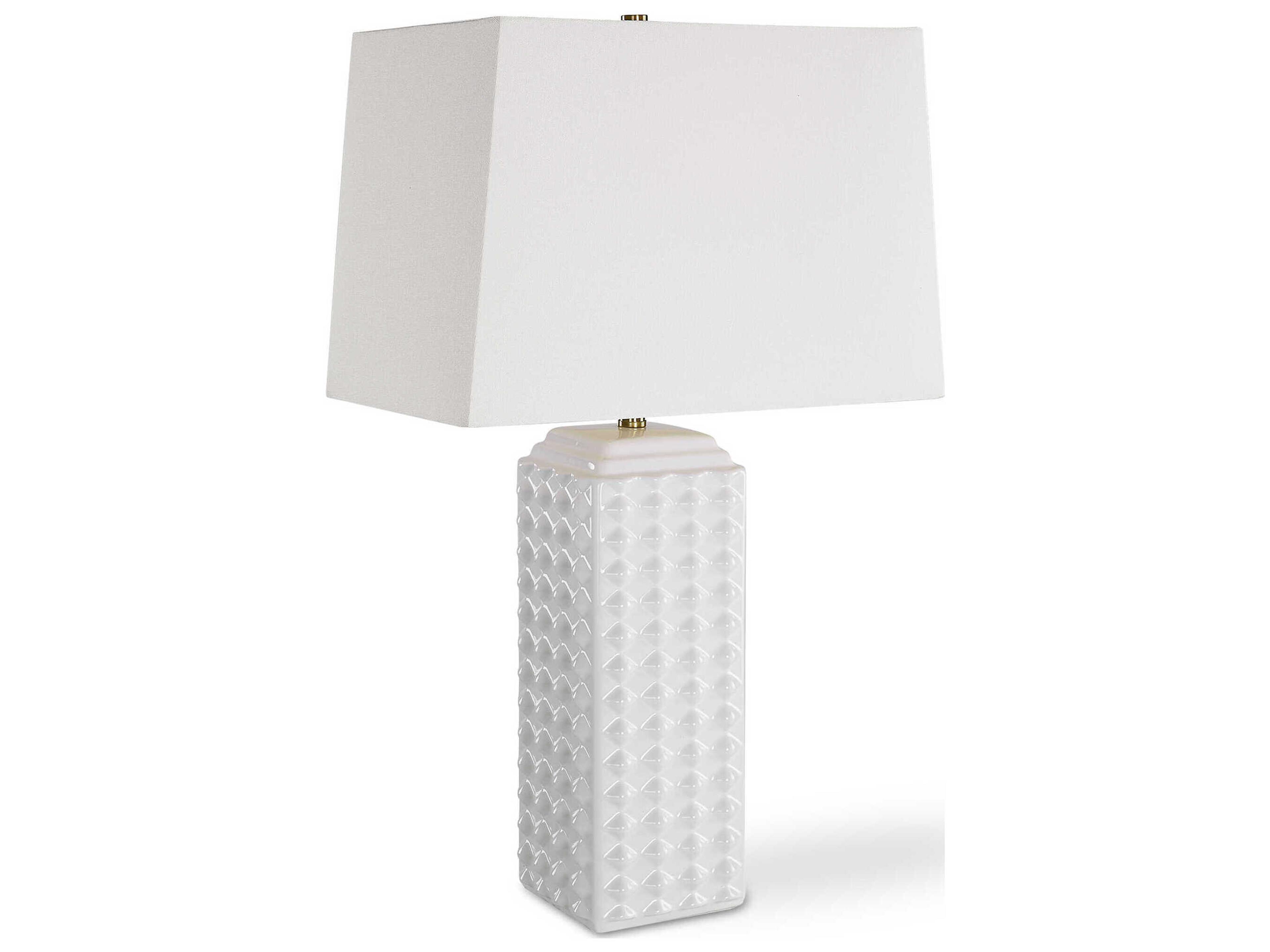 Luxecor Illumination Gloss White Rectangle Hardback Buffet Lamp