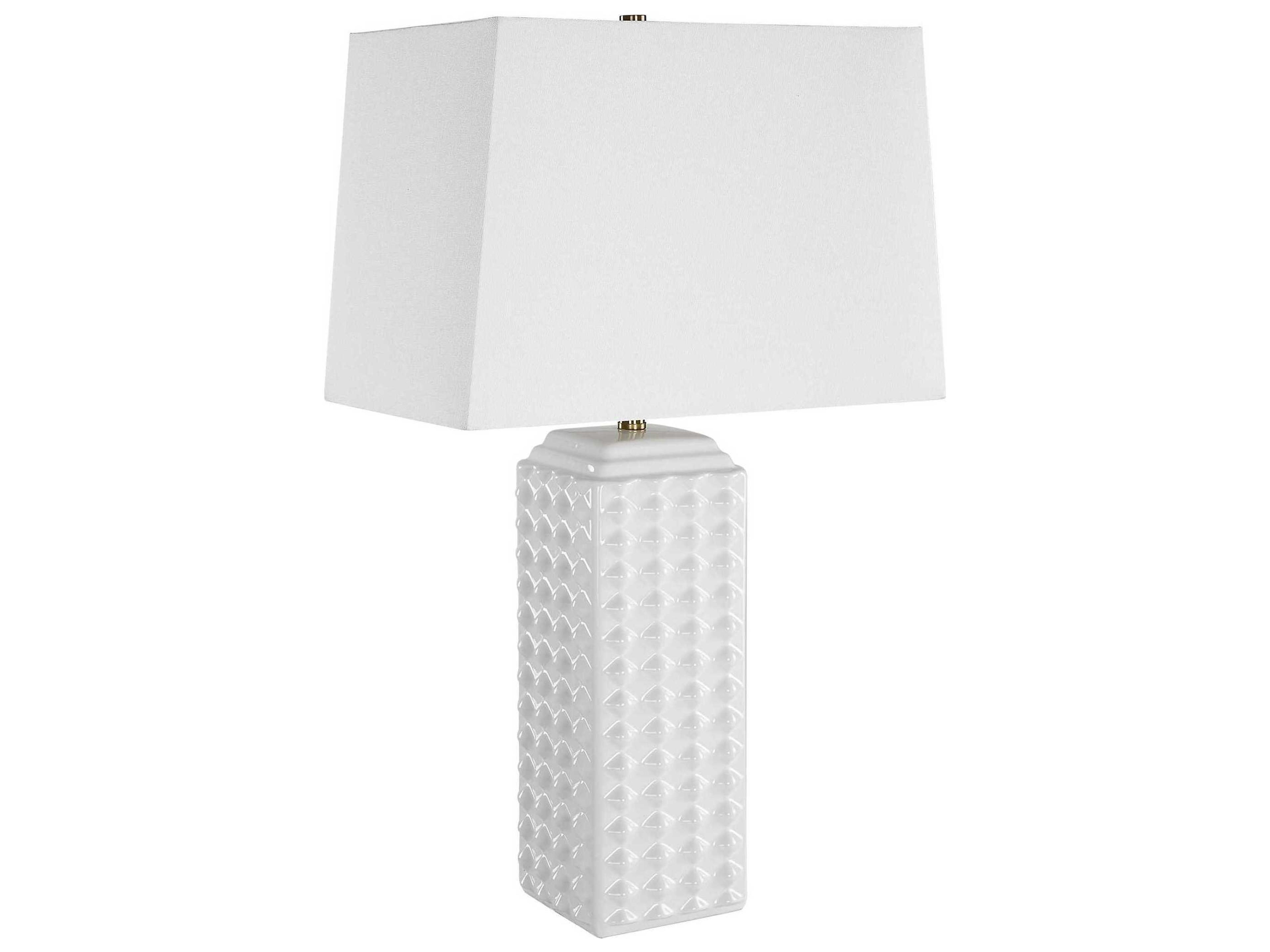 Luxecor Illumination Gloss White Rectangle Hardback Buffet Lamp