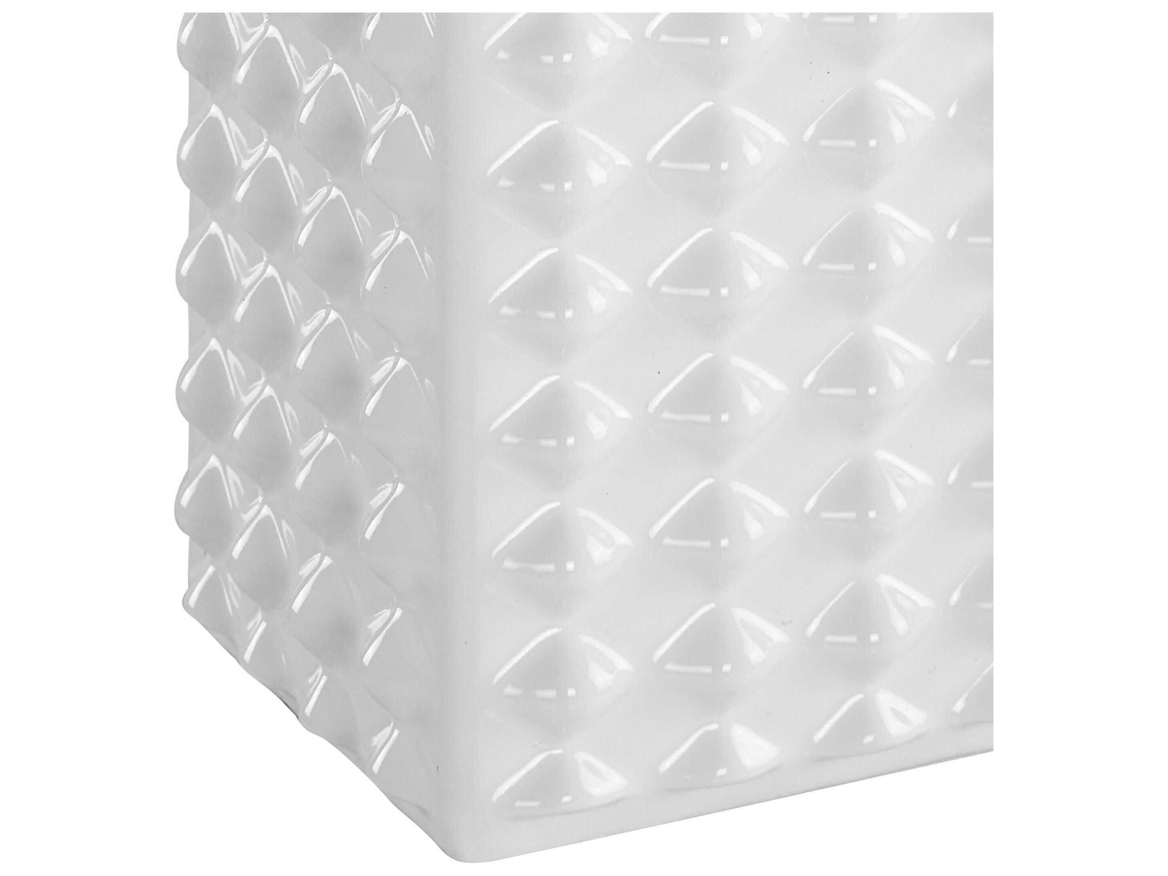 Luxecor Illumination Gloss White Rectangle Hardback Buffet Lamp