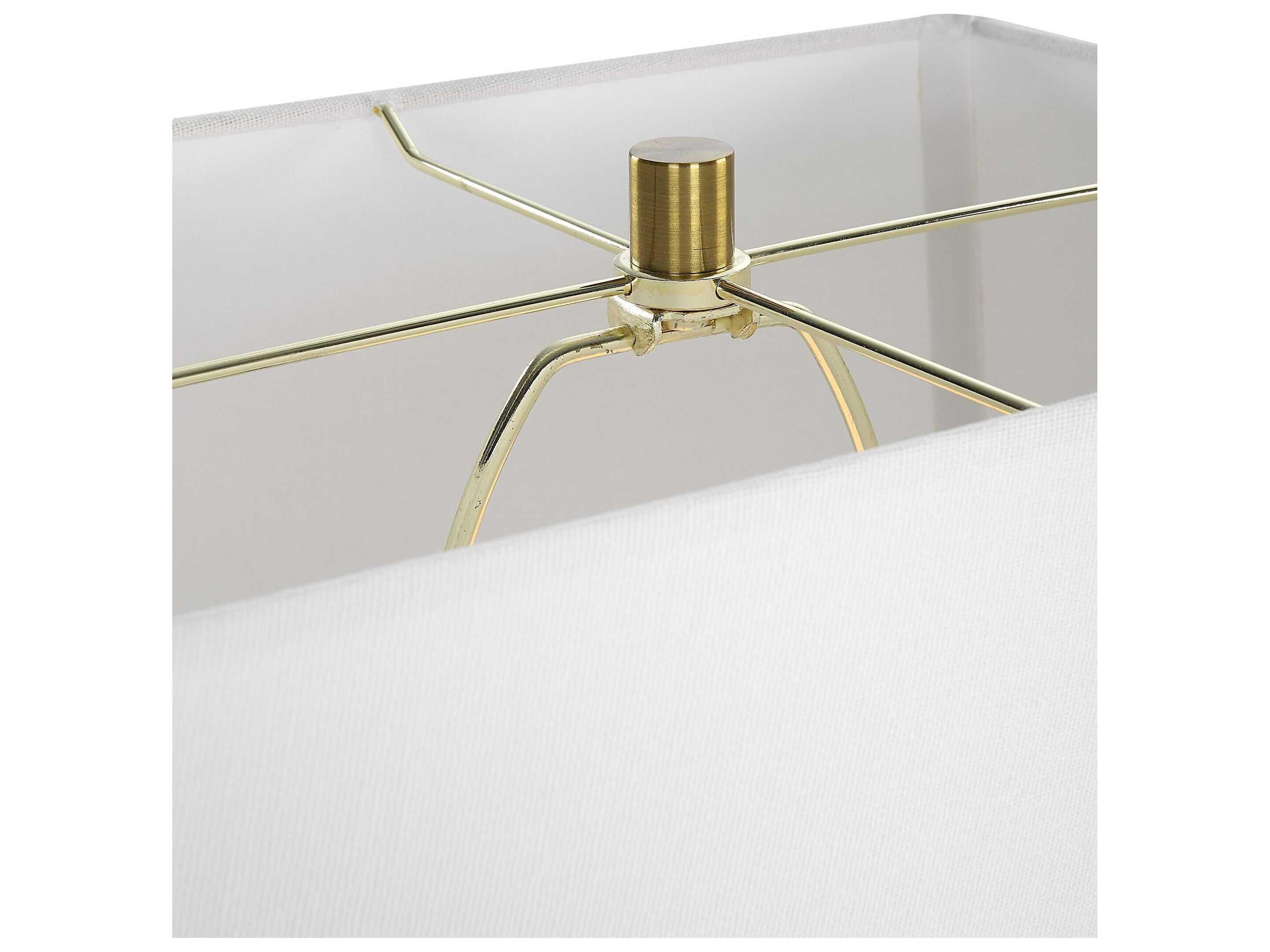 Luxecor Illumination Gloss White Rectangle Hardback Buffet Lamp