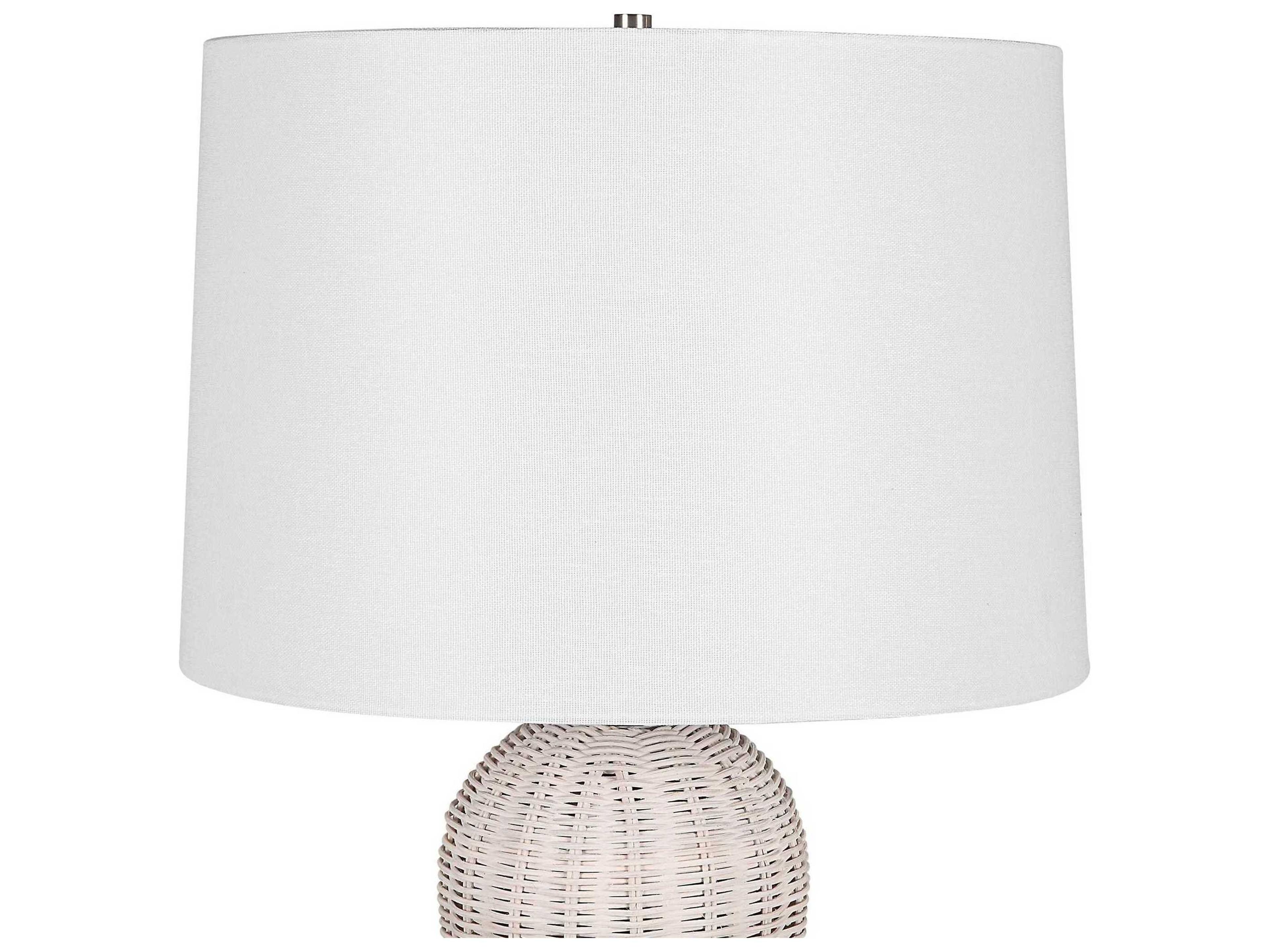 Luxecor Illumination Rattan Brushed Nickel Slightly Tapered Hardback Buffet Lamp