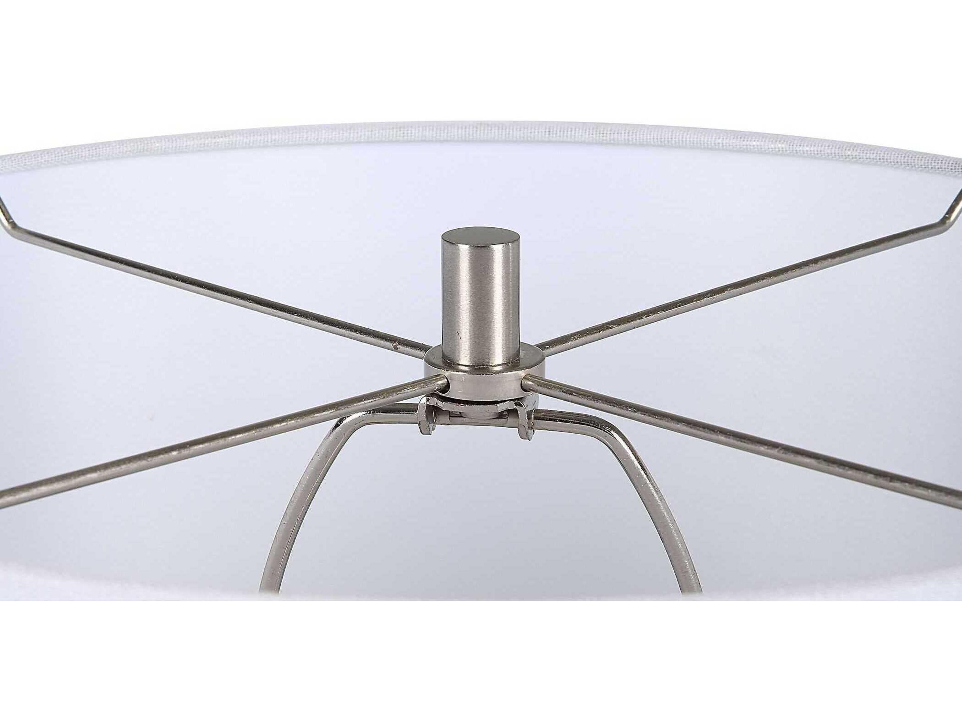 Luxecor Illumination Rattan Brushed Nickel Slightly Tapered Hardback Buffet Lamp