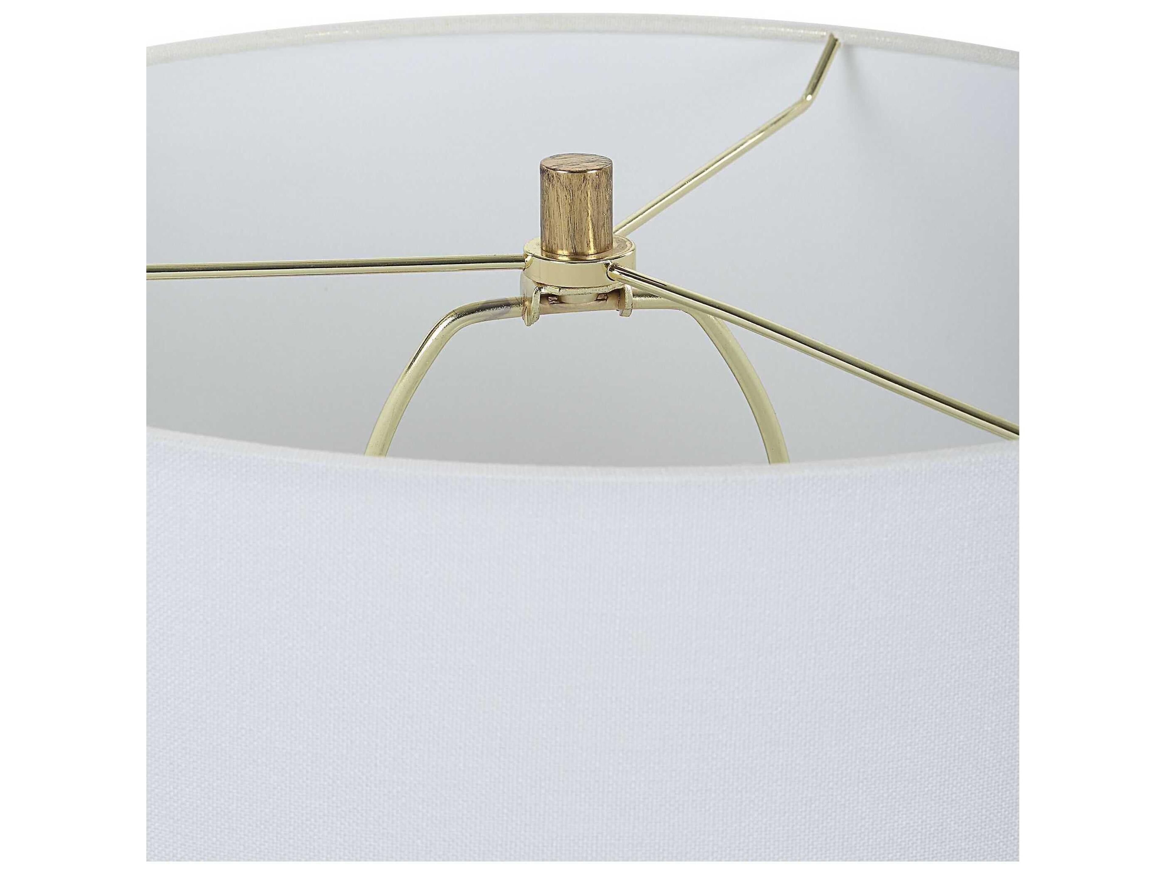 Luxecor Illumination Gold Round Drum Hardback Buffet Lamp