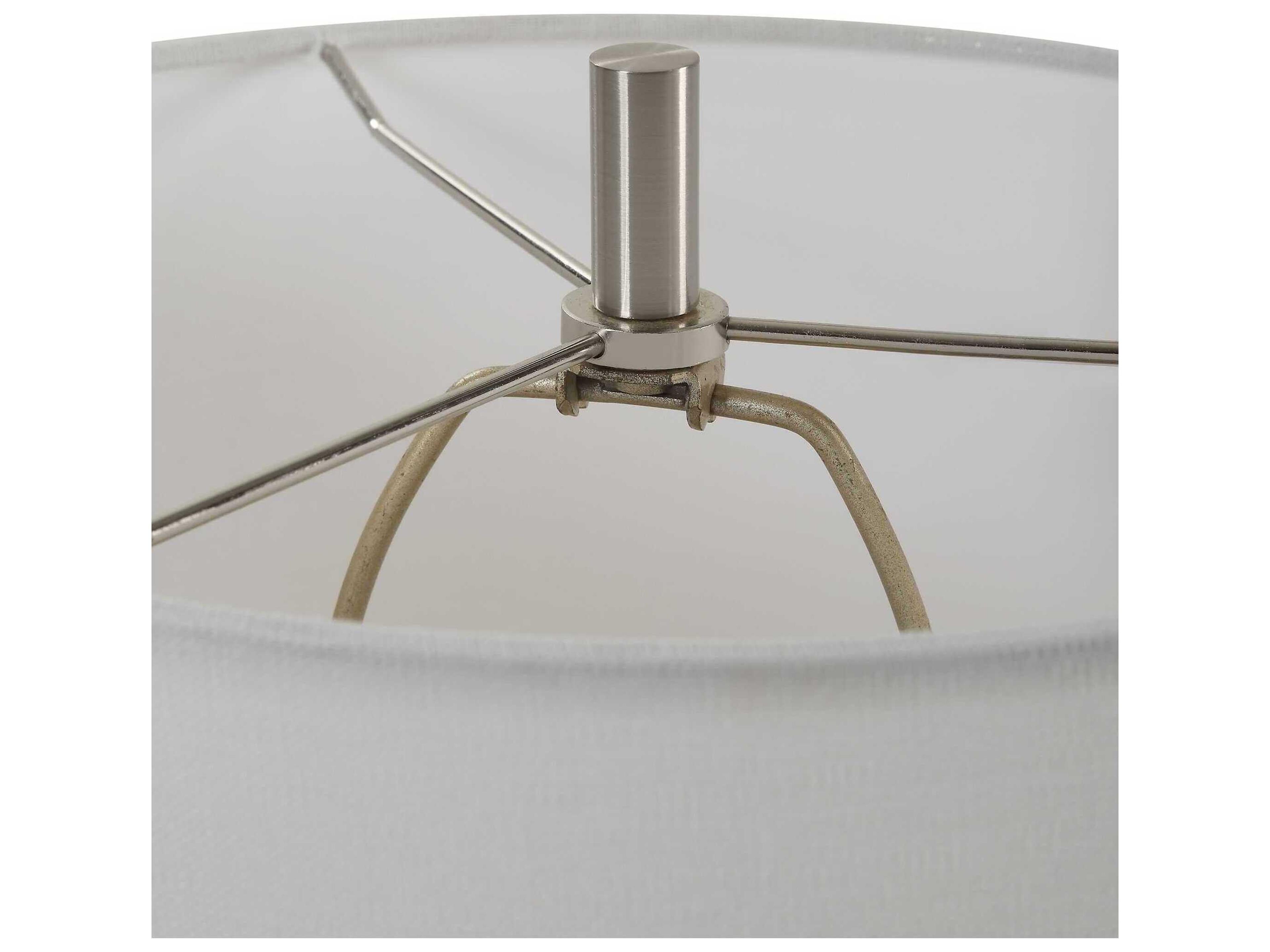 Luxecor Illumination Matte Black Chalk White Drum Hardback Rolled Edge Table Lamp