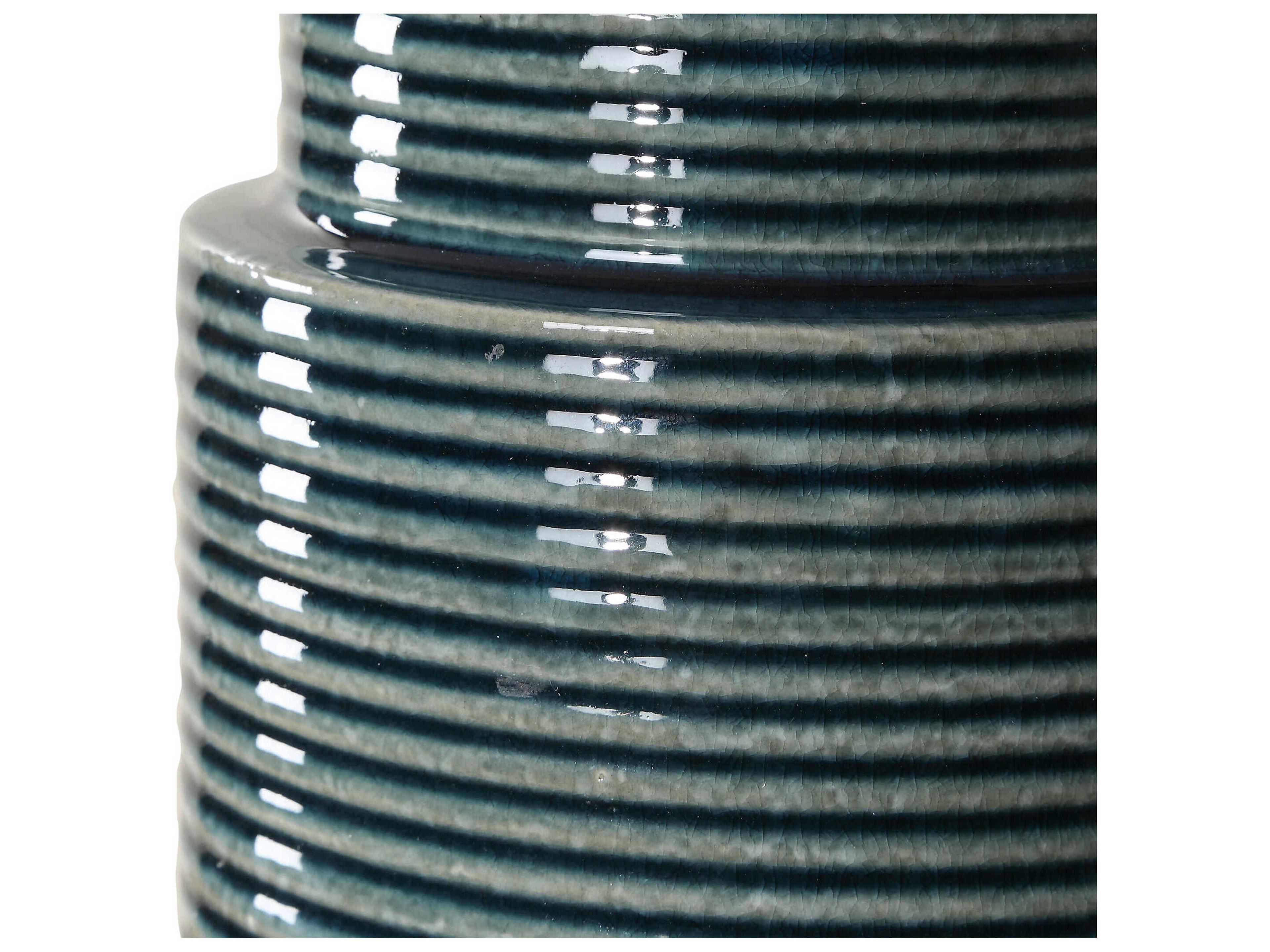 Luxecor Illumination Teal Round Hardback Shade Blue Buffet Lamp