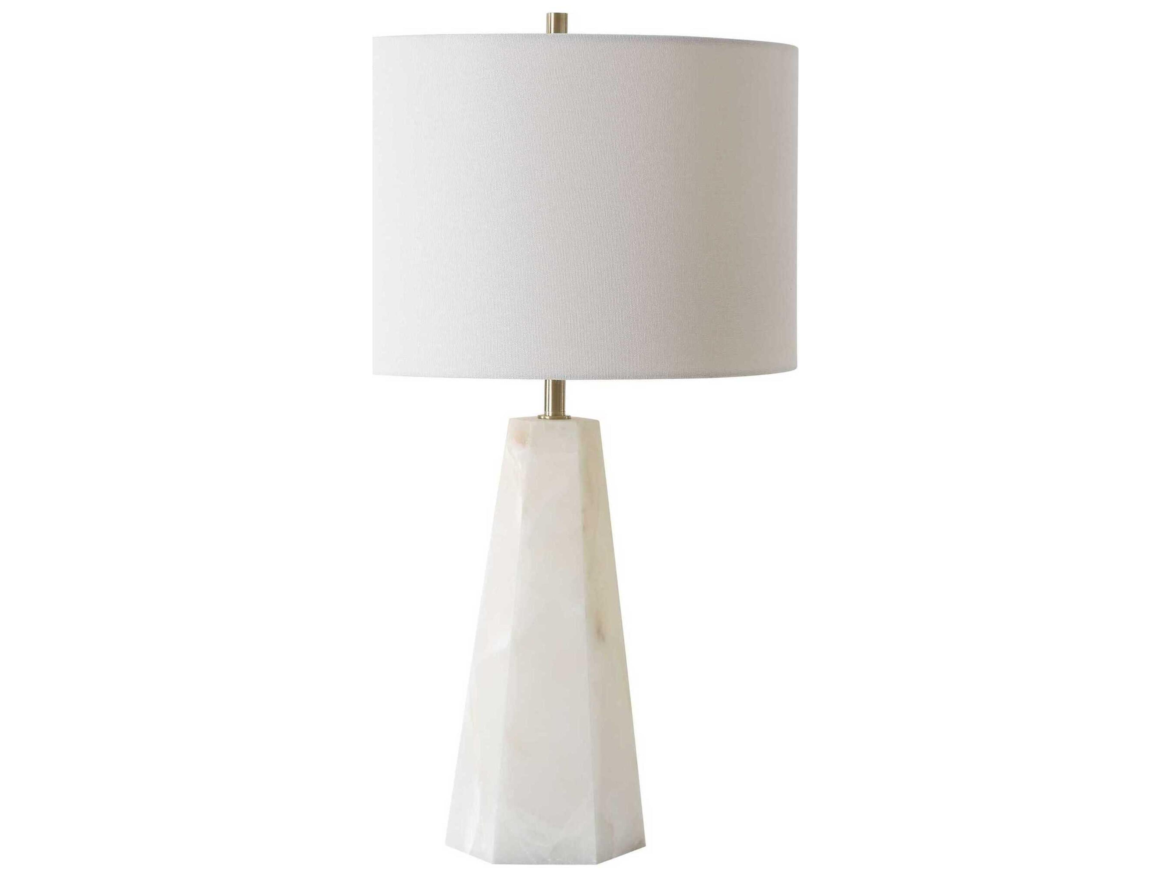 Luxecor Illumination Cream Round Drum Hardback Shade White Table Lamp