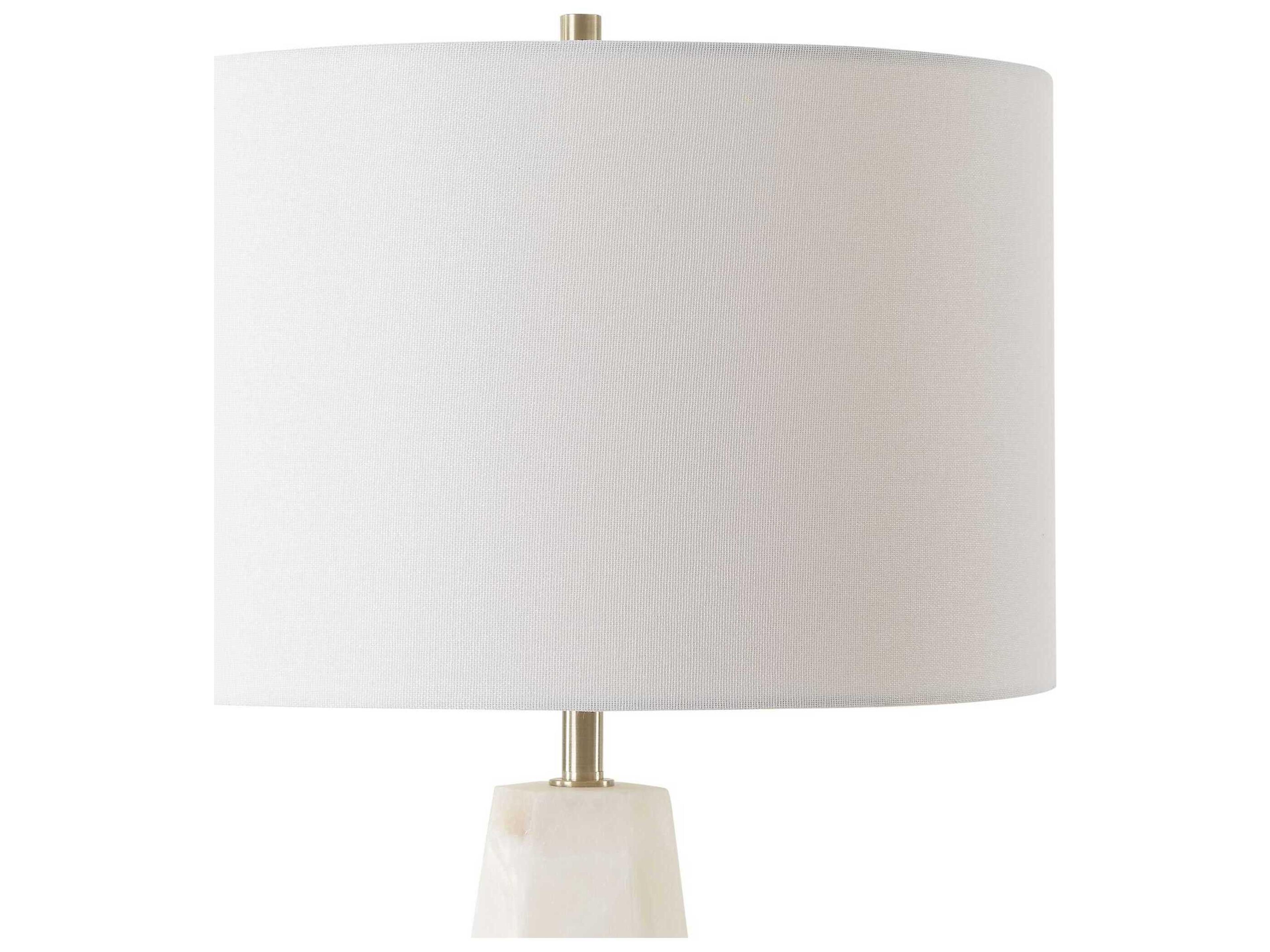 Luxecor Illumination Cream Round Drum Hardback Shade White Table Lamp