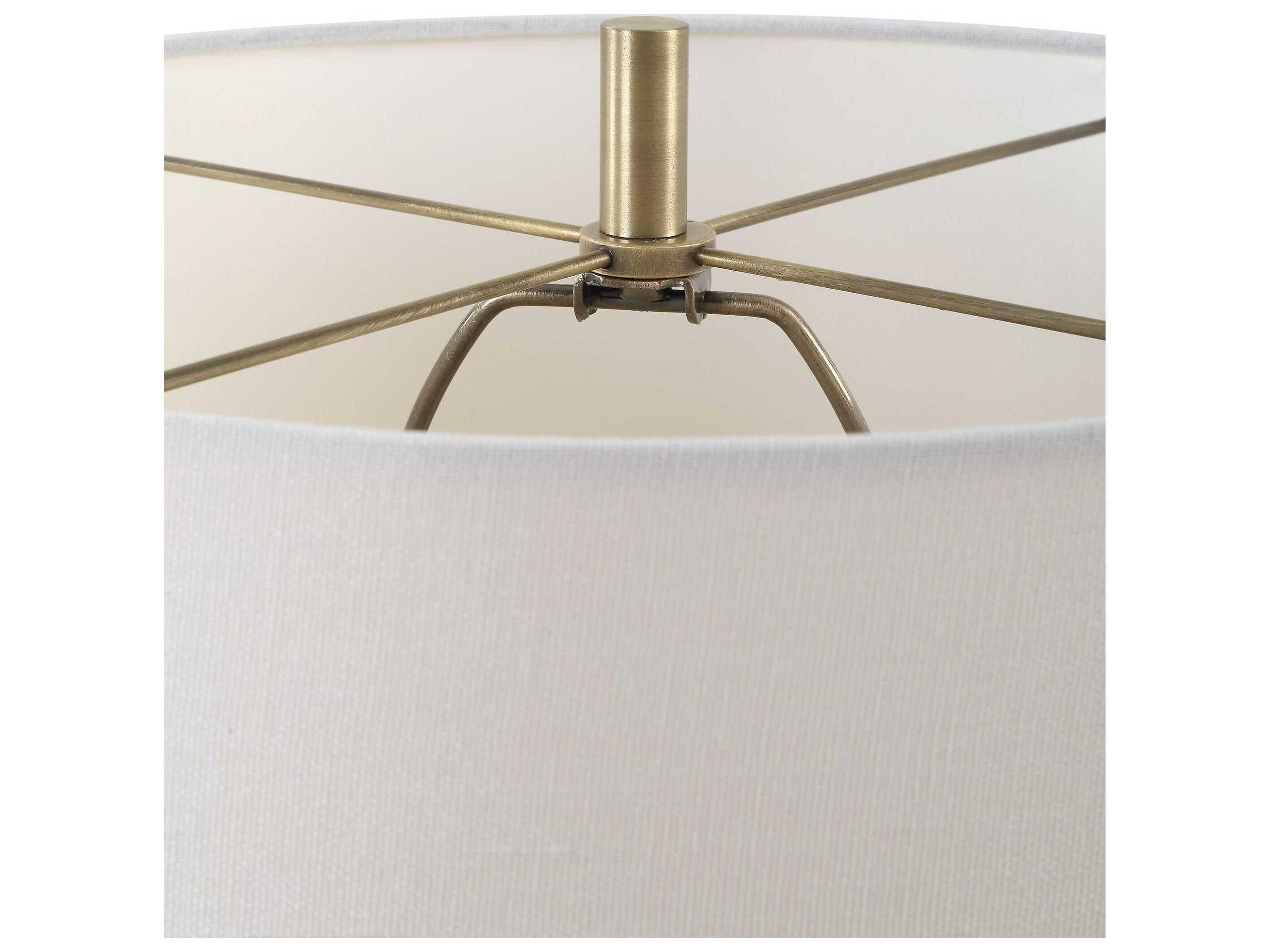 Luxecor Illumination Cream Round Drum Hardback Shade White Table Lamp