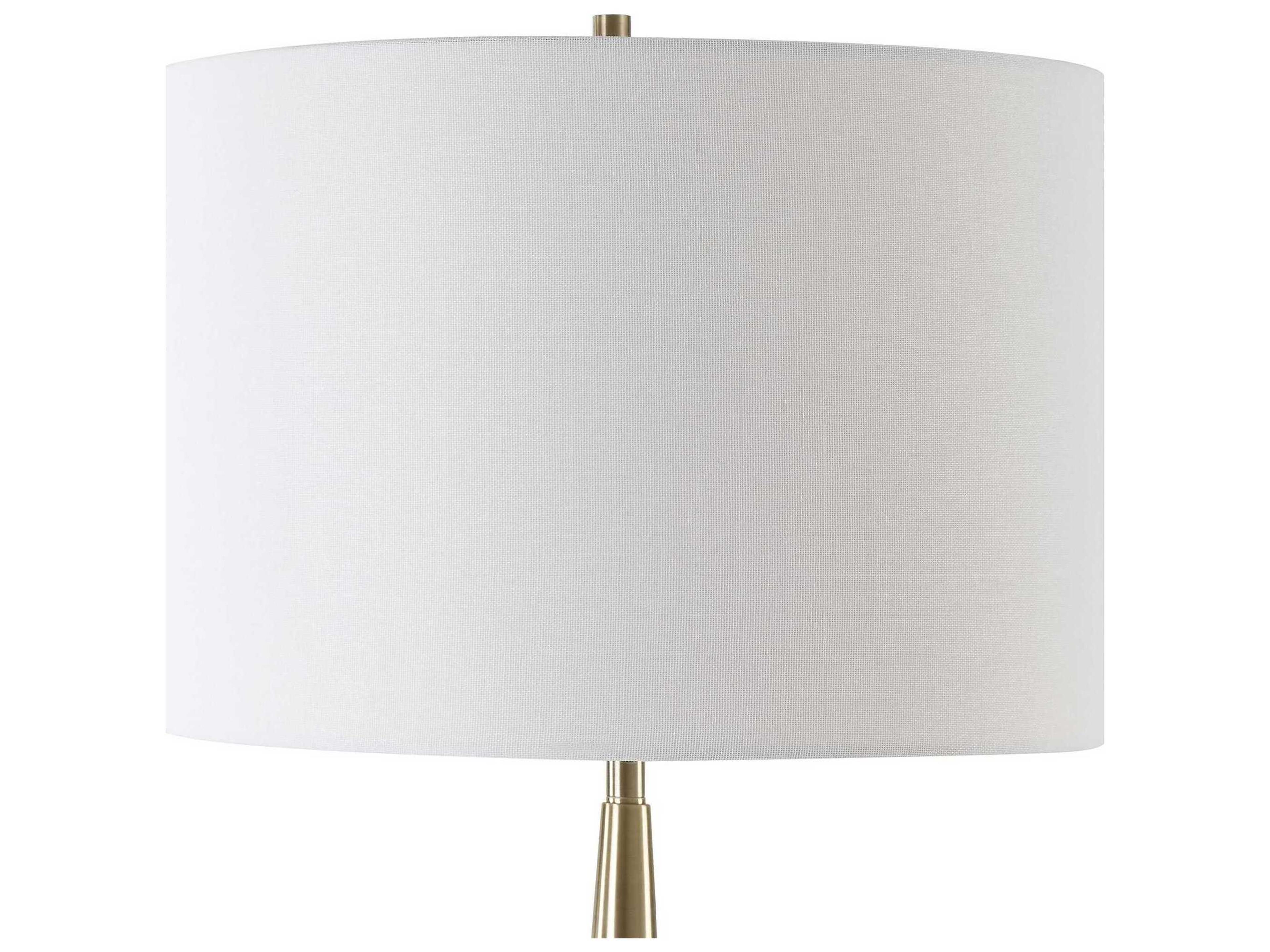 Luxecor Illumination Antique Brass Round Drum Hardback Buffet Lamp