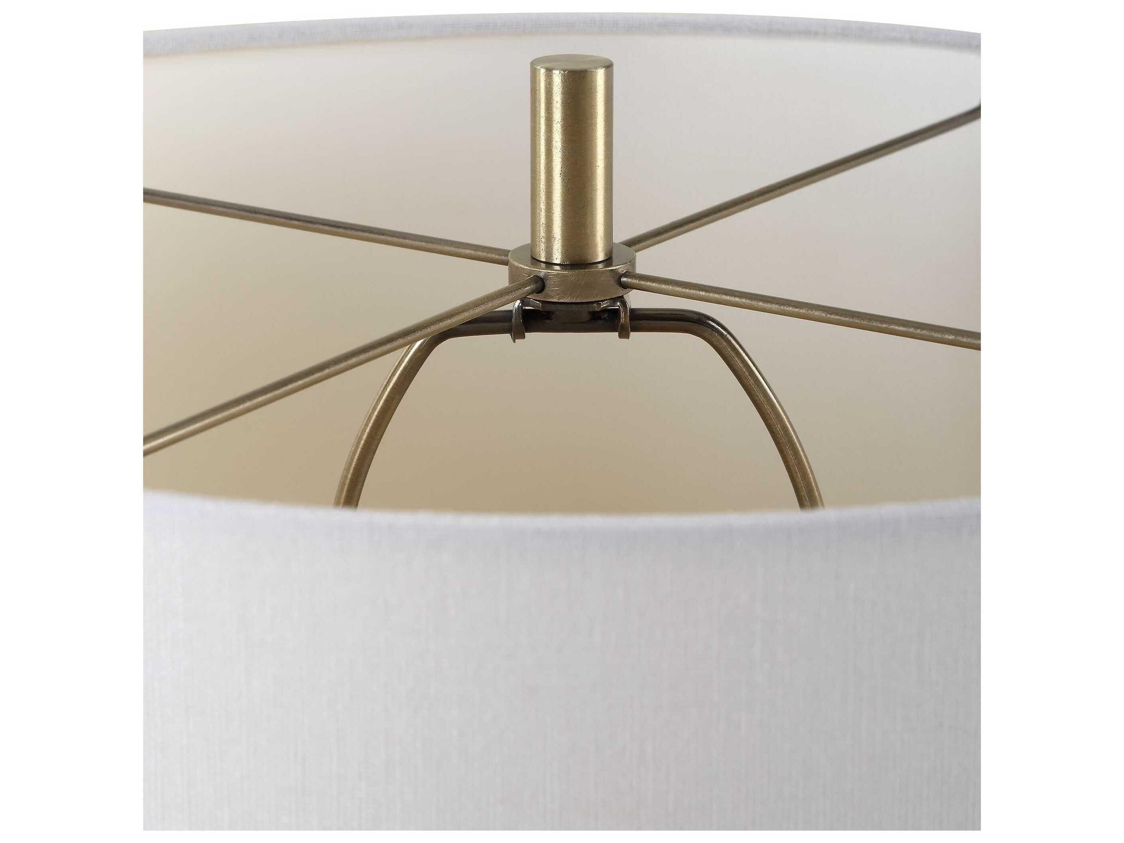 Luxecor Illumination Antique Brass Round Drum Hardback Buffet Lamp