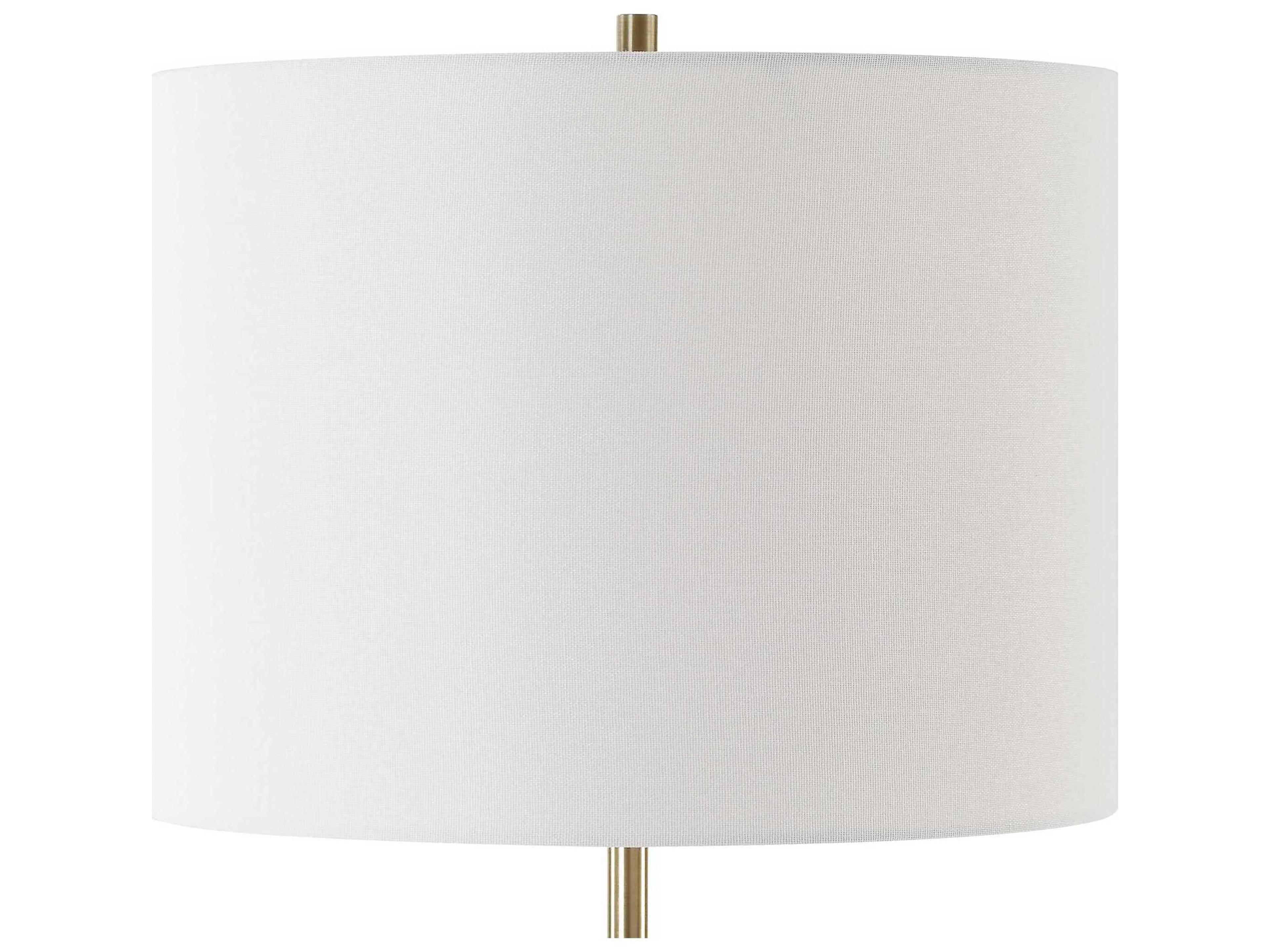 Luxecor Illumination Antique Brass Black Round Drum Hardback Buffet Lamp