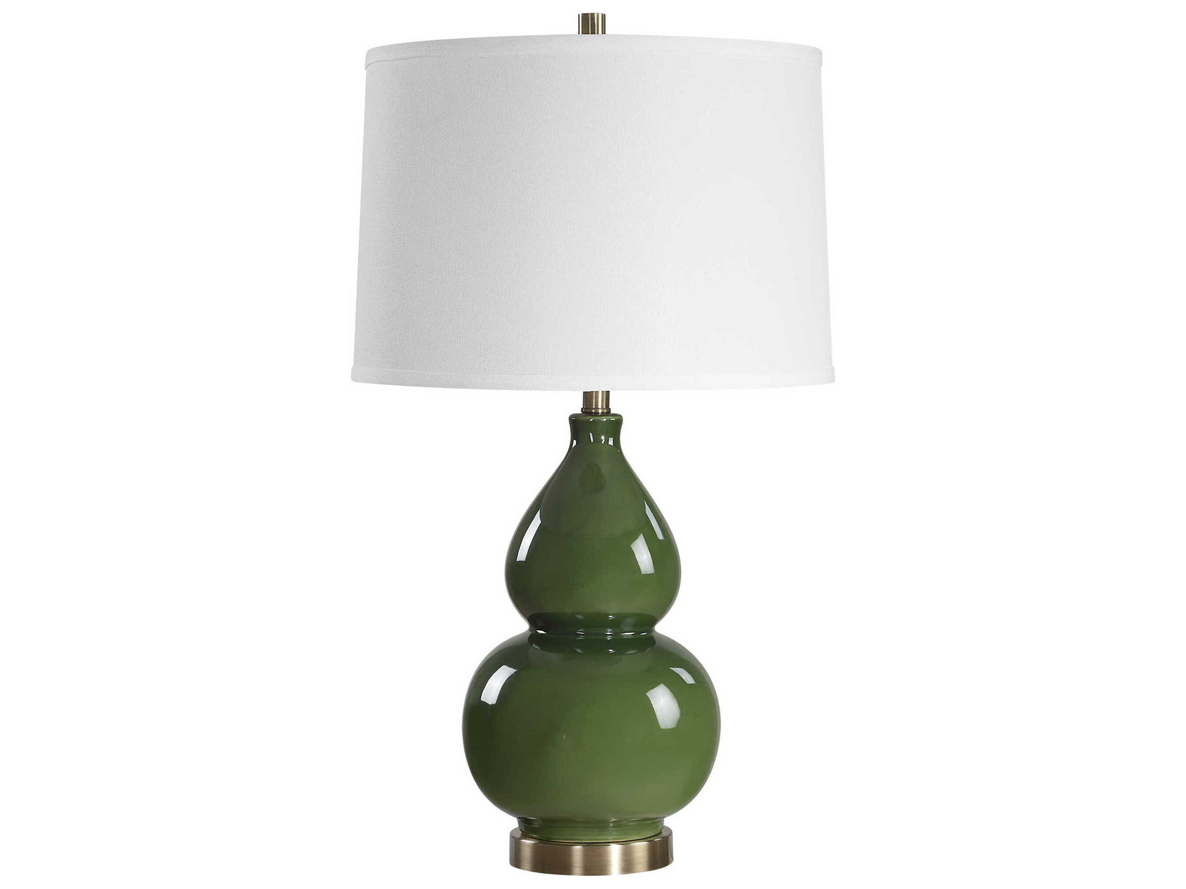Luxecor Illumination Dark Green Round Hardback Buffet Lamp