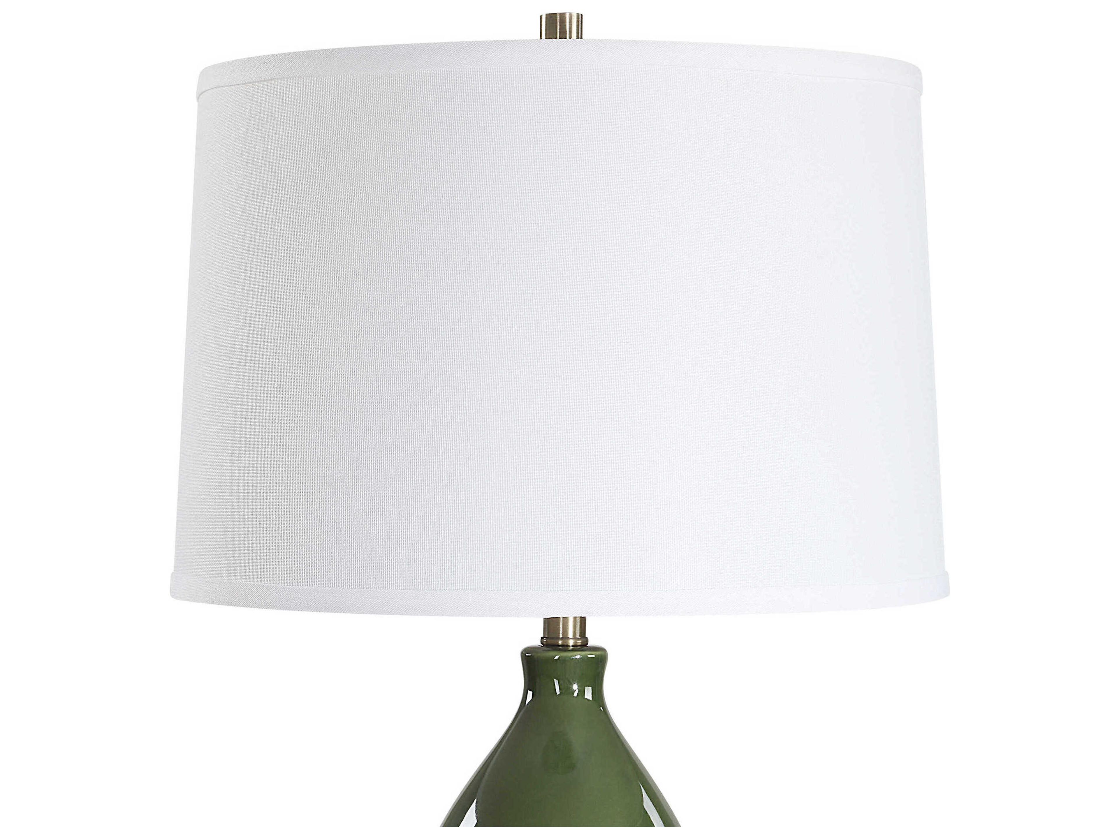 Luxecor Illumination Dark Green Round Hardback Buffet Lamp