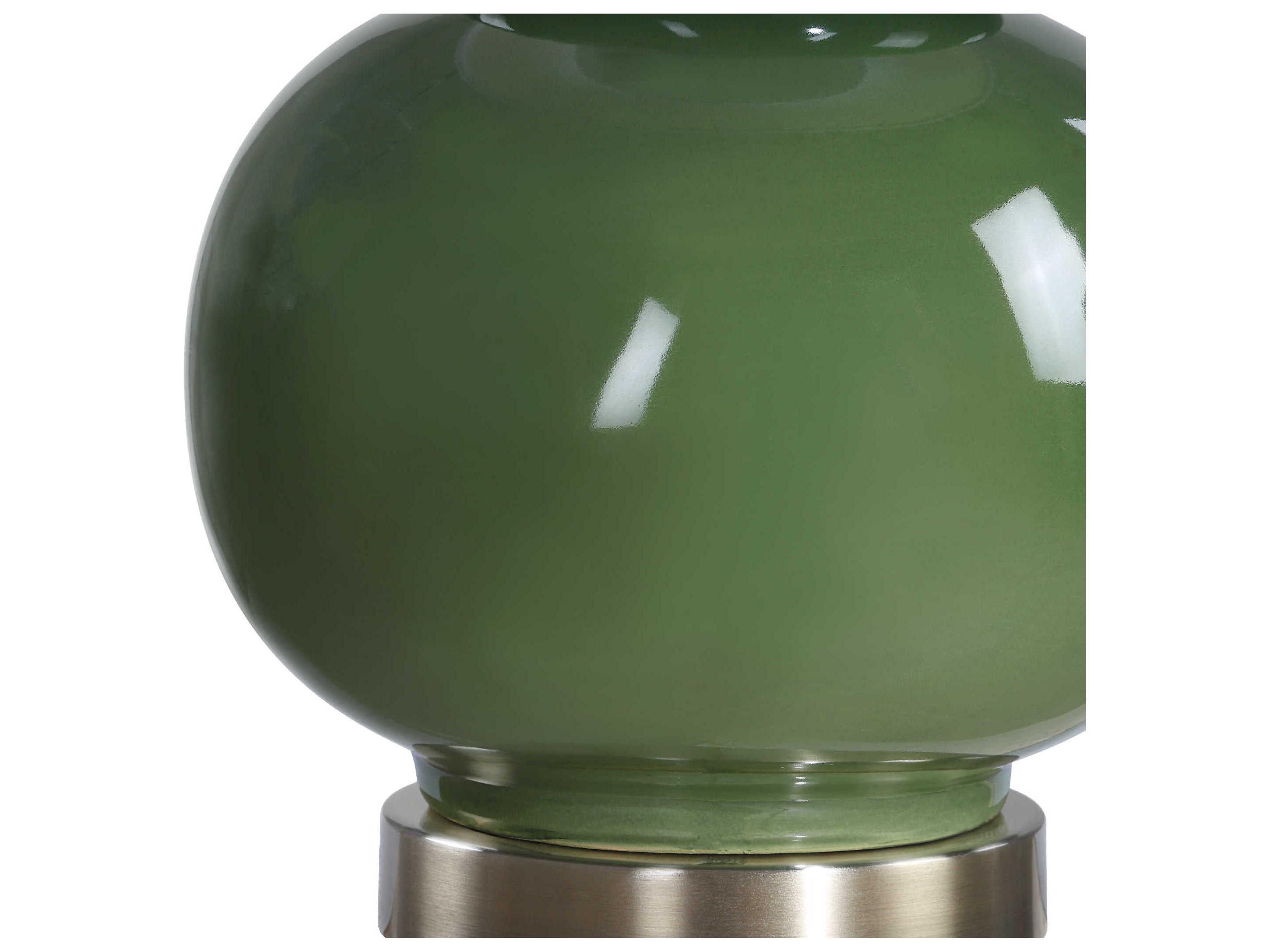 Luxecor Illumination Dark Green Round Hardback Buffet Lamp