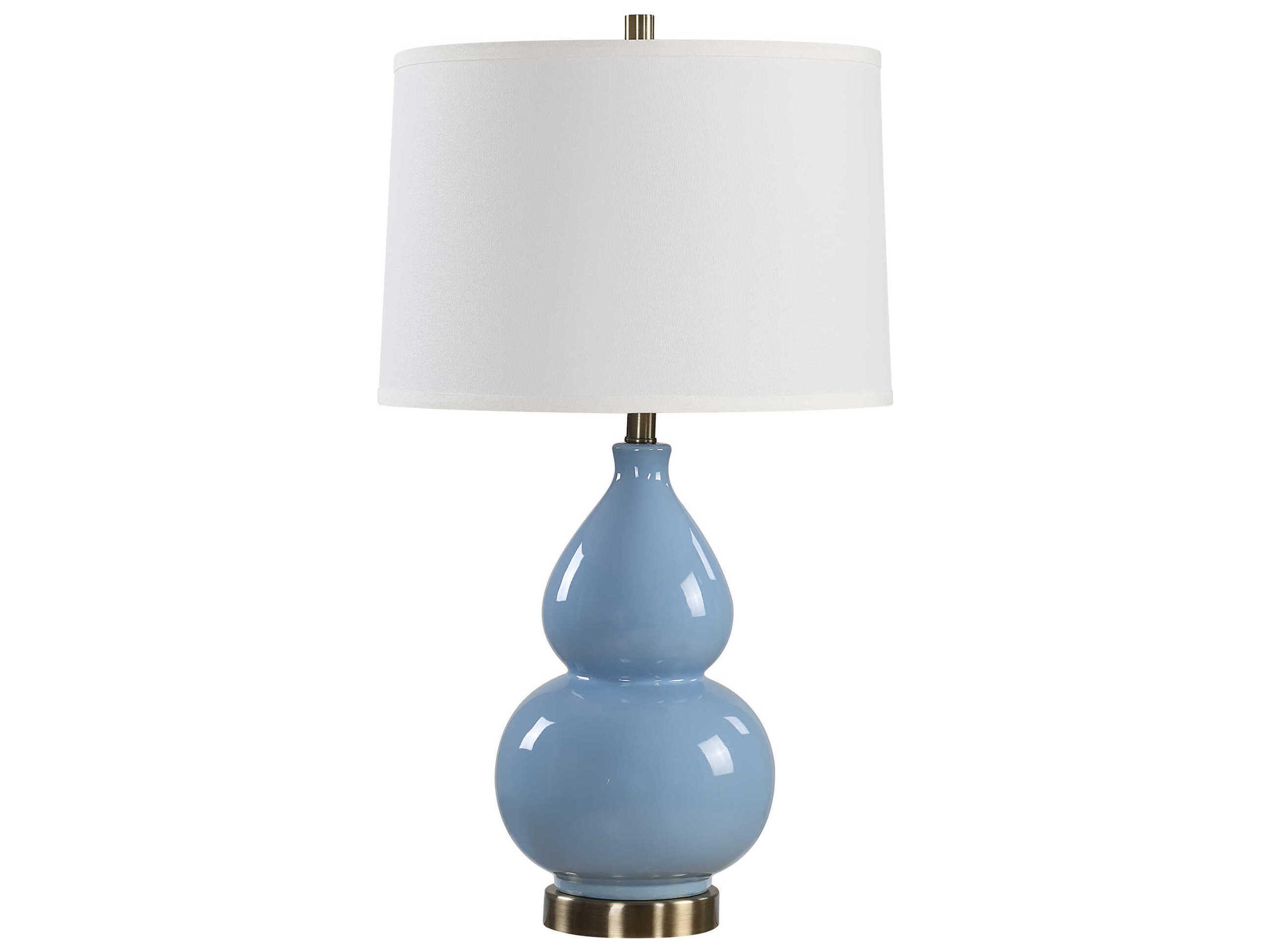 Luxecor Illumination Powder Blue Round Hardback Buffet Lamp