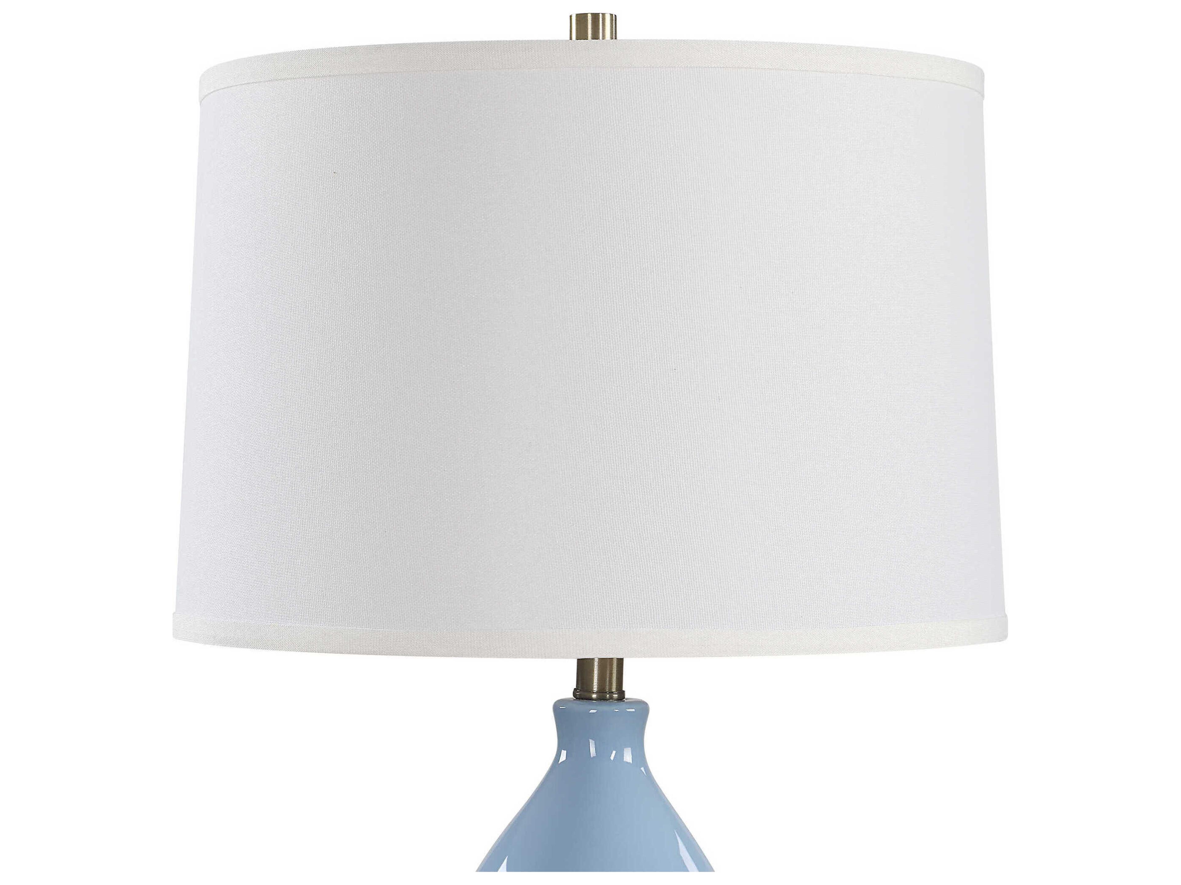 Luxecor Illumination Powder Blue Round Hardback Buffet Lamp