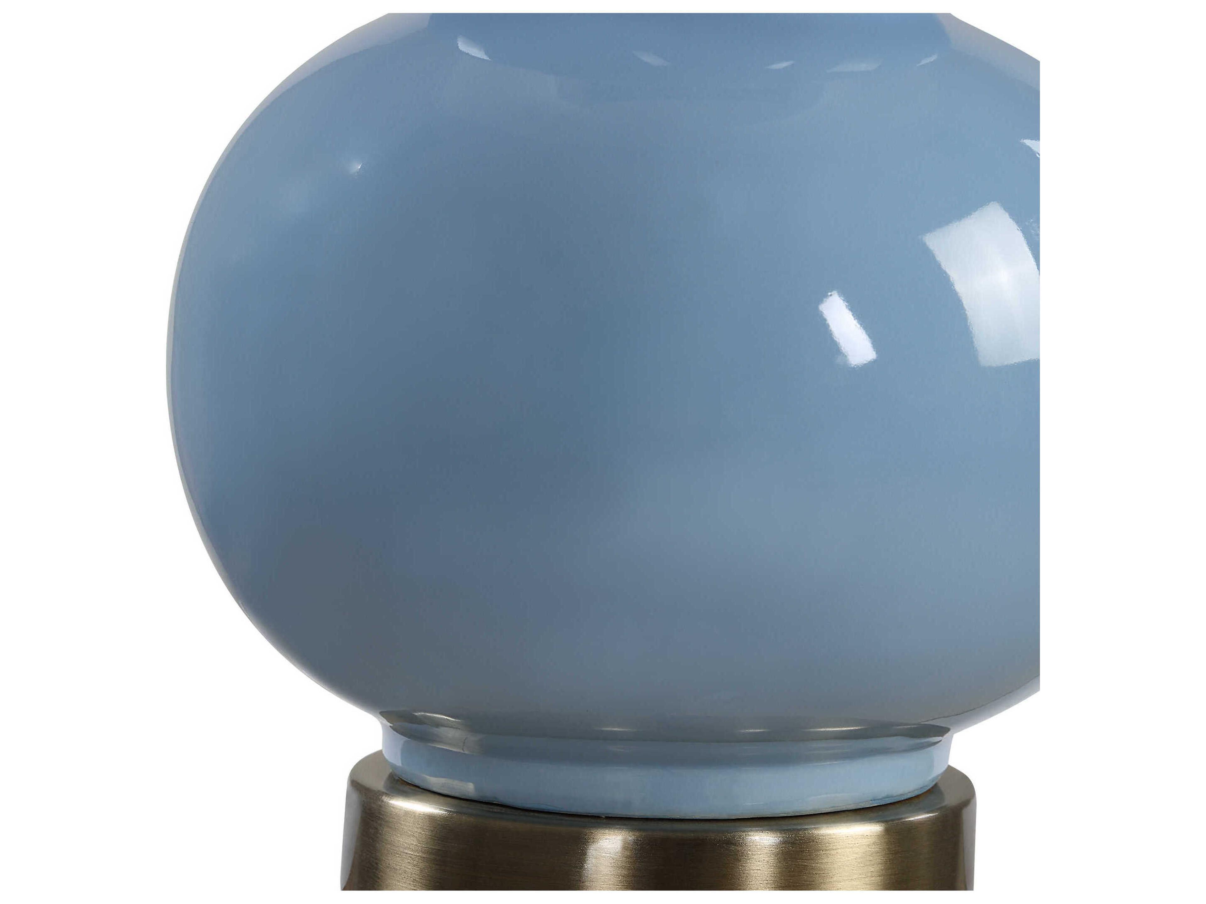 Luxecor Illumination Powder Blue Round Hardback Buffet Lamp