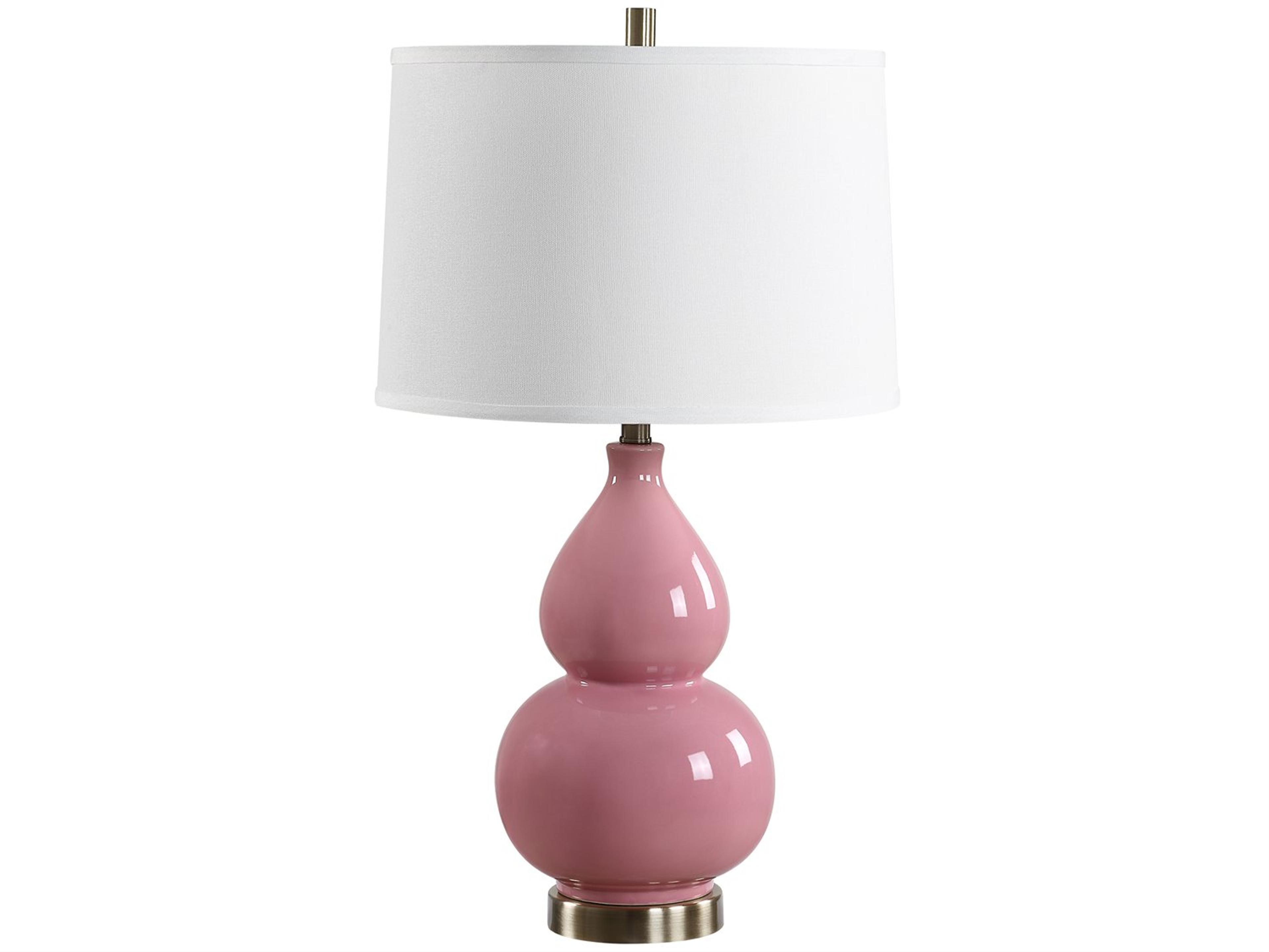 Luxecor Illumination Bubblegum Pink Round Hardback Buffet Lamp