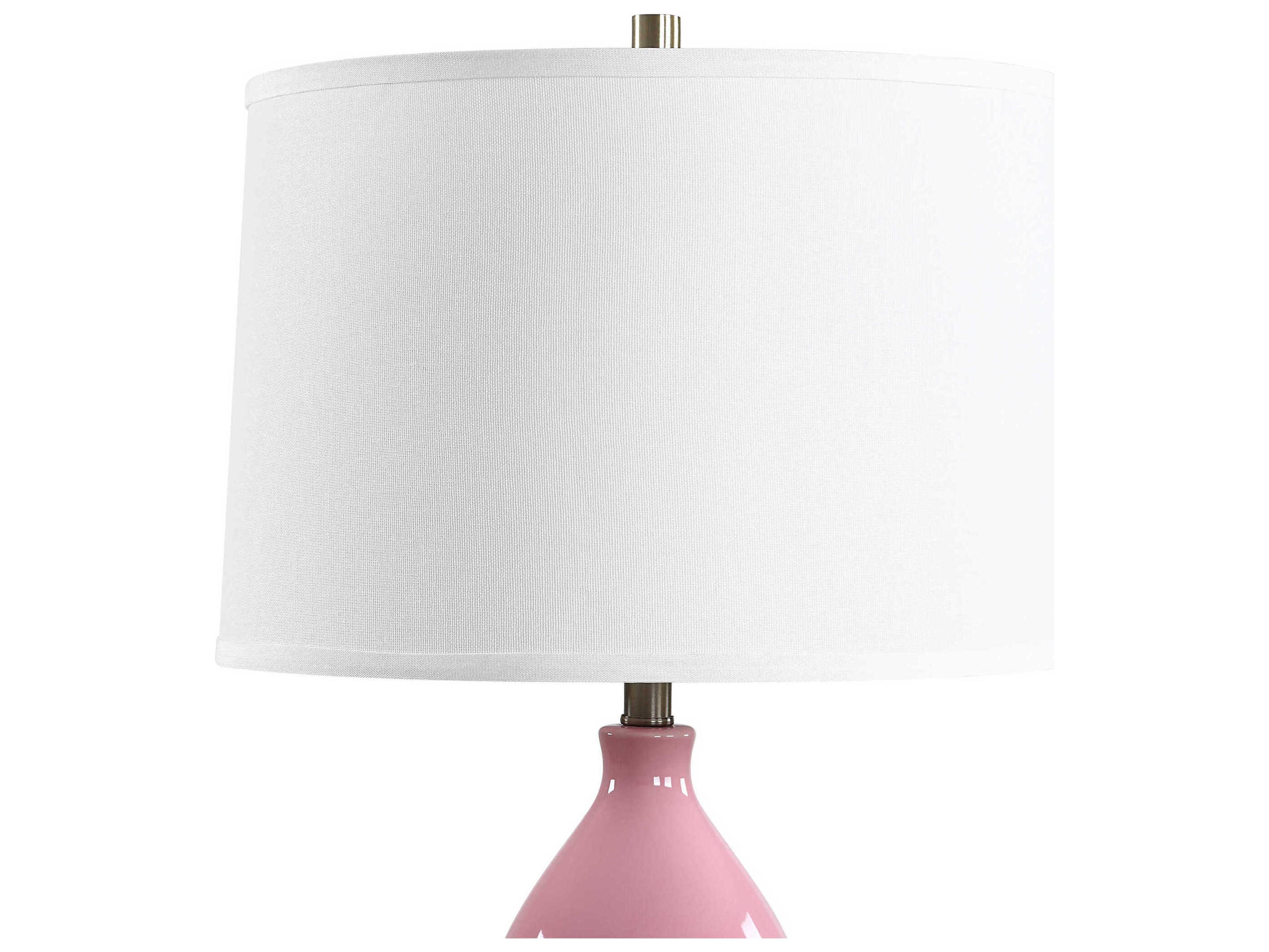 Luxecor Illumination Bubblegum Pink Round Hardback Buffet Lamp