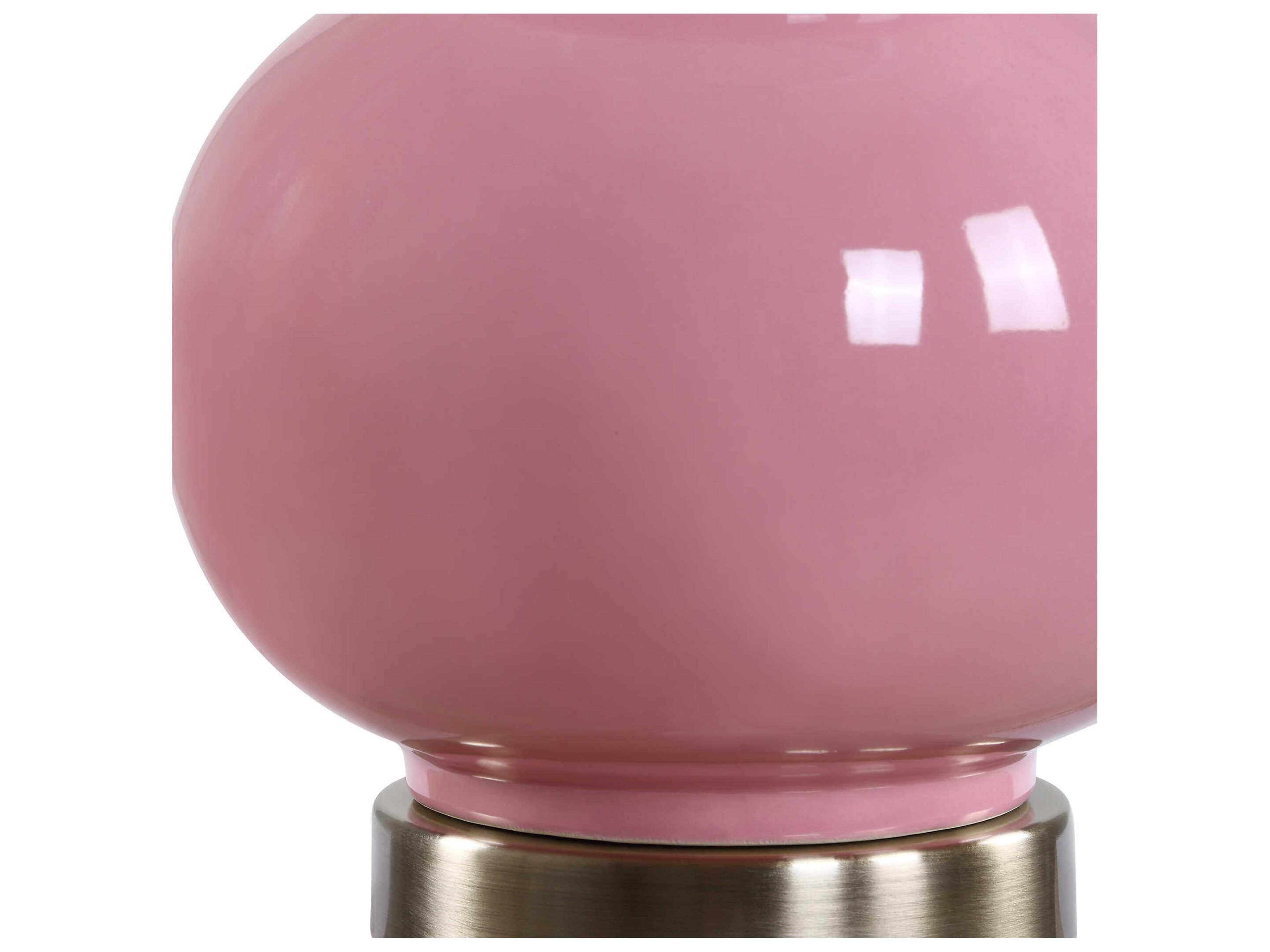 Luxecor Illumination Bubblegum Pink Round Hardback Buffet Lamp