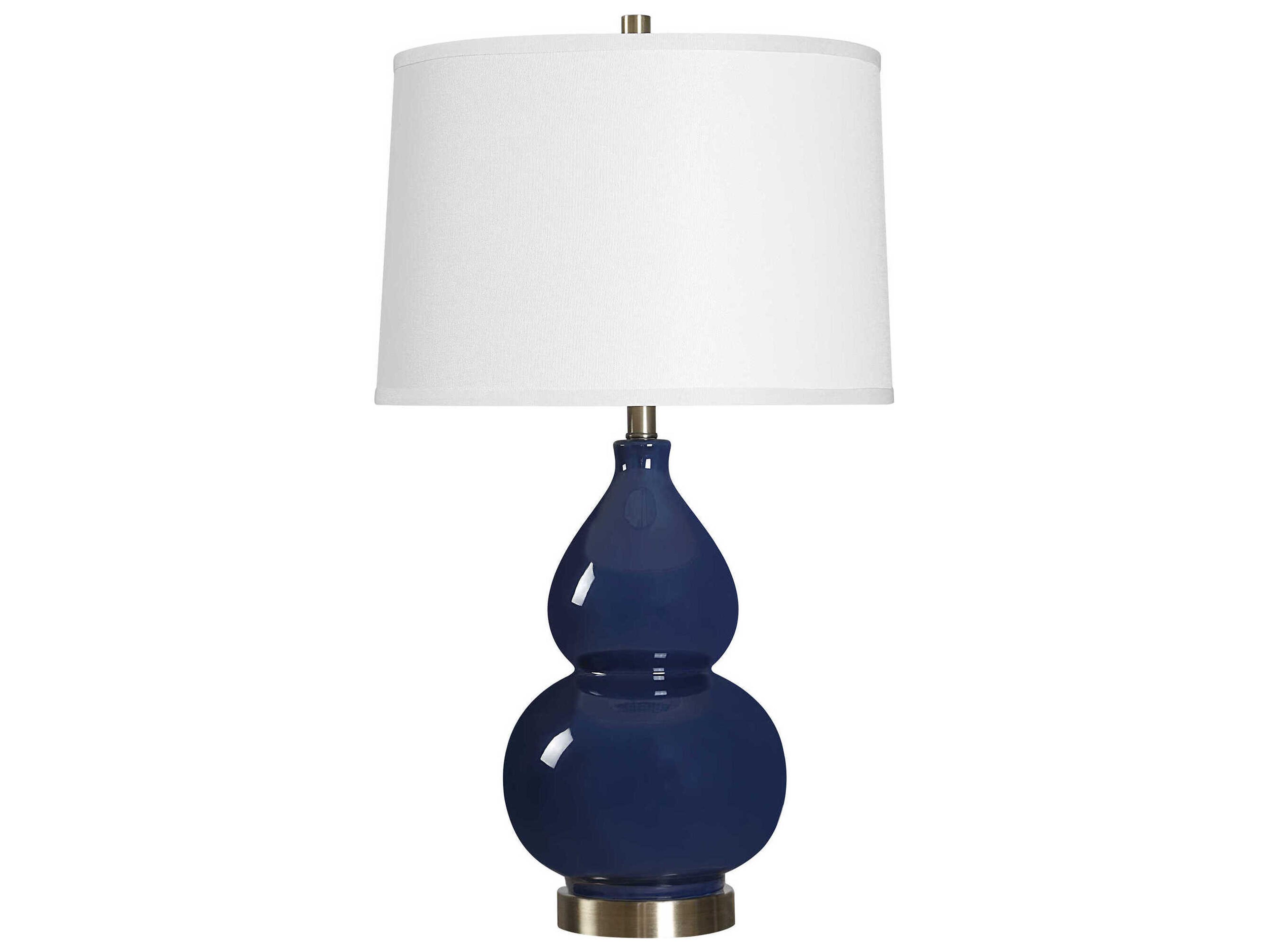 Luxecor Illumination Navy Blue Round Hardback Buffet Lamp