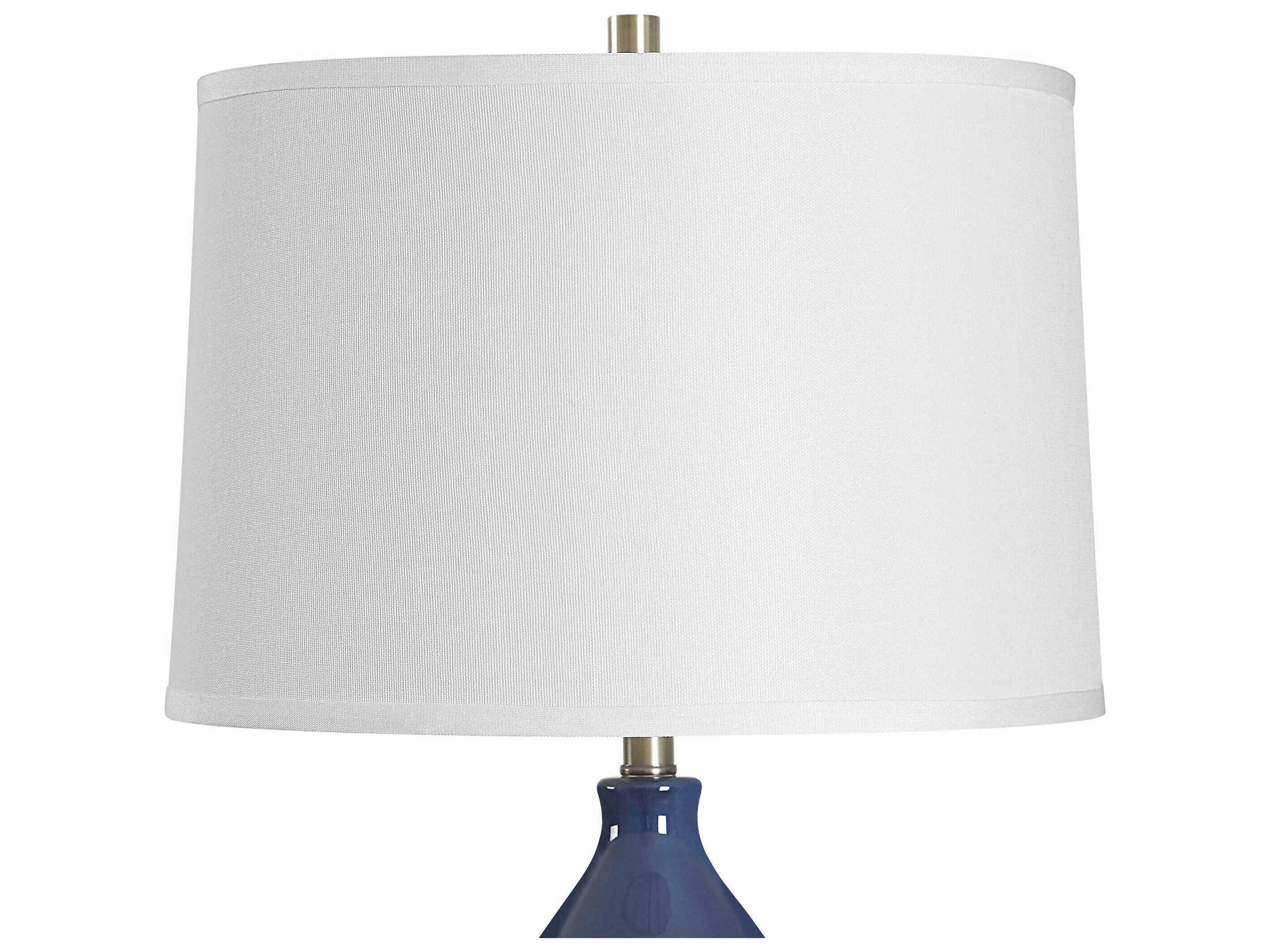 Luxecor Illumination Navy Blue Round Hardback Buffet Lamp