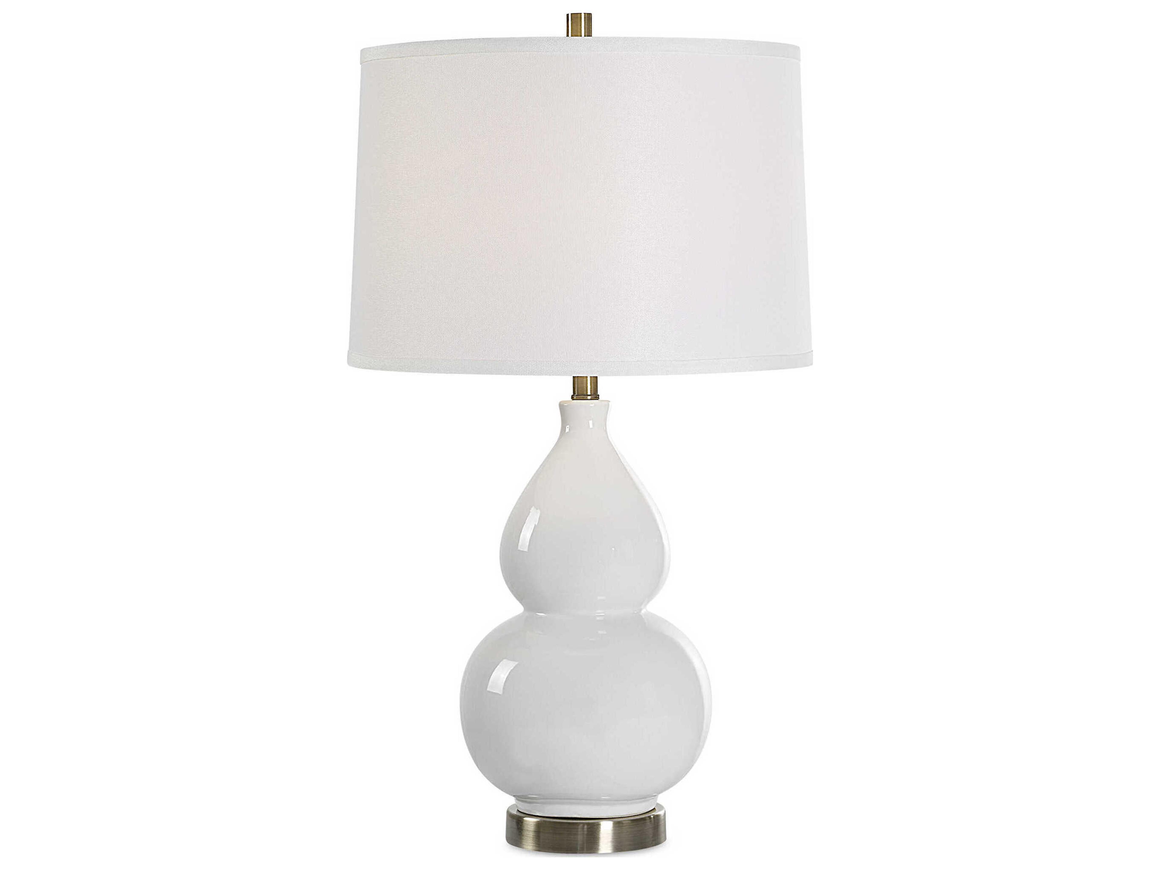 Luxecor Illumination White Round Hardback Buffet Lamp