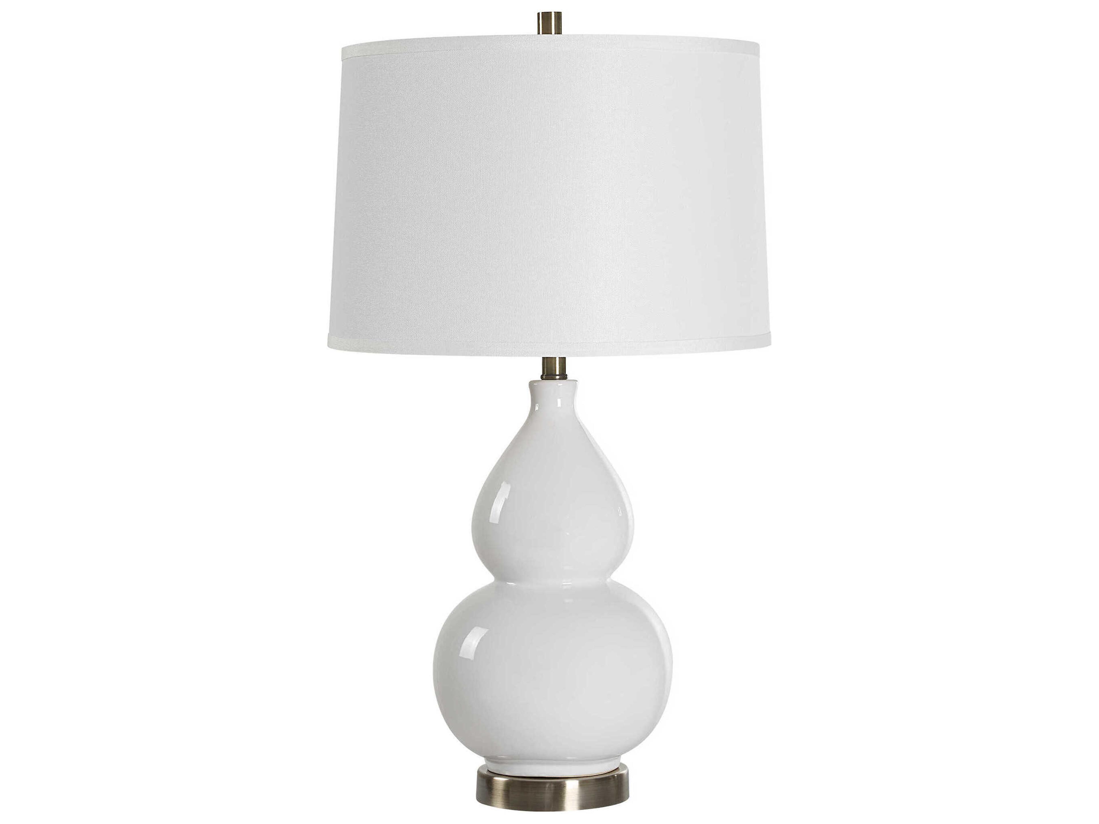 Luxecor Illumination White Round Hardback Buffet Lamp