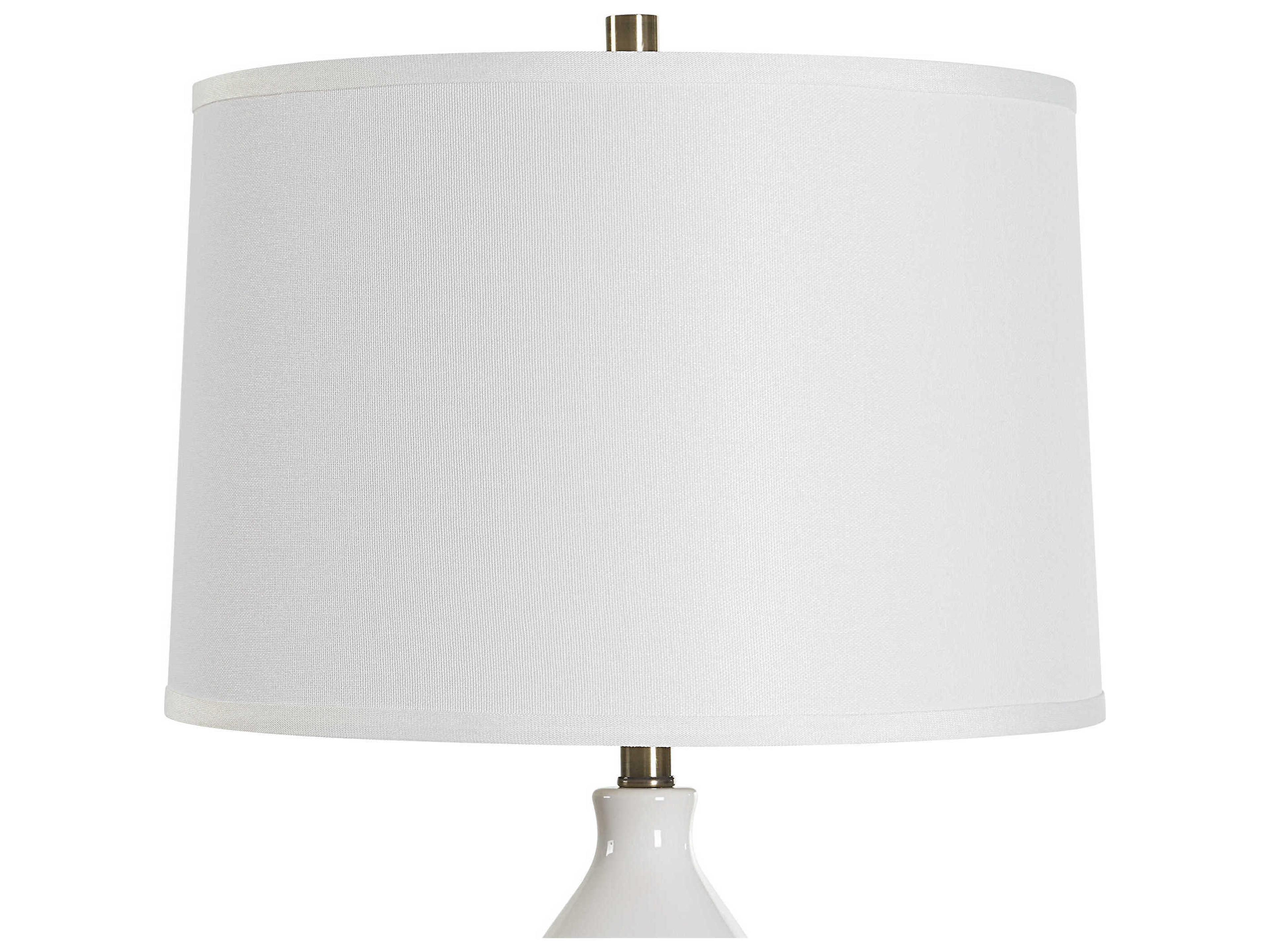 Luxecor Illumination White Round Hardback Buffet Lamp