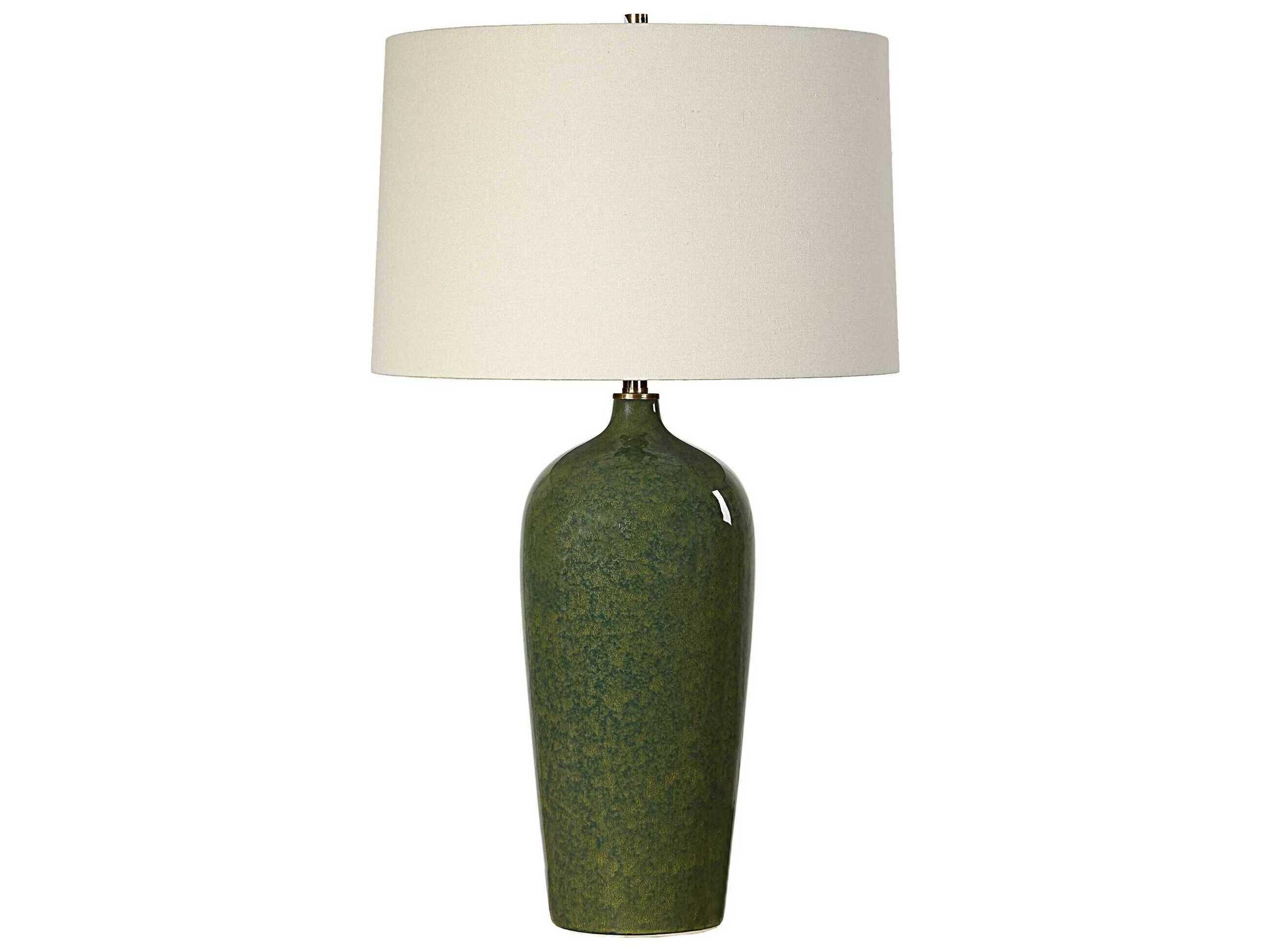 Luxecor Illumination Emerald Green Slightly Tapered Hardback Buffet Lamp