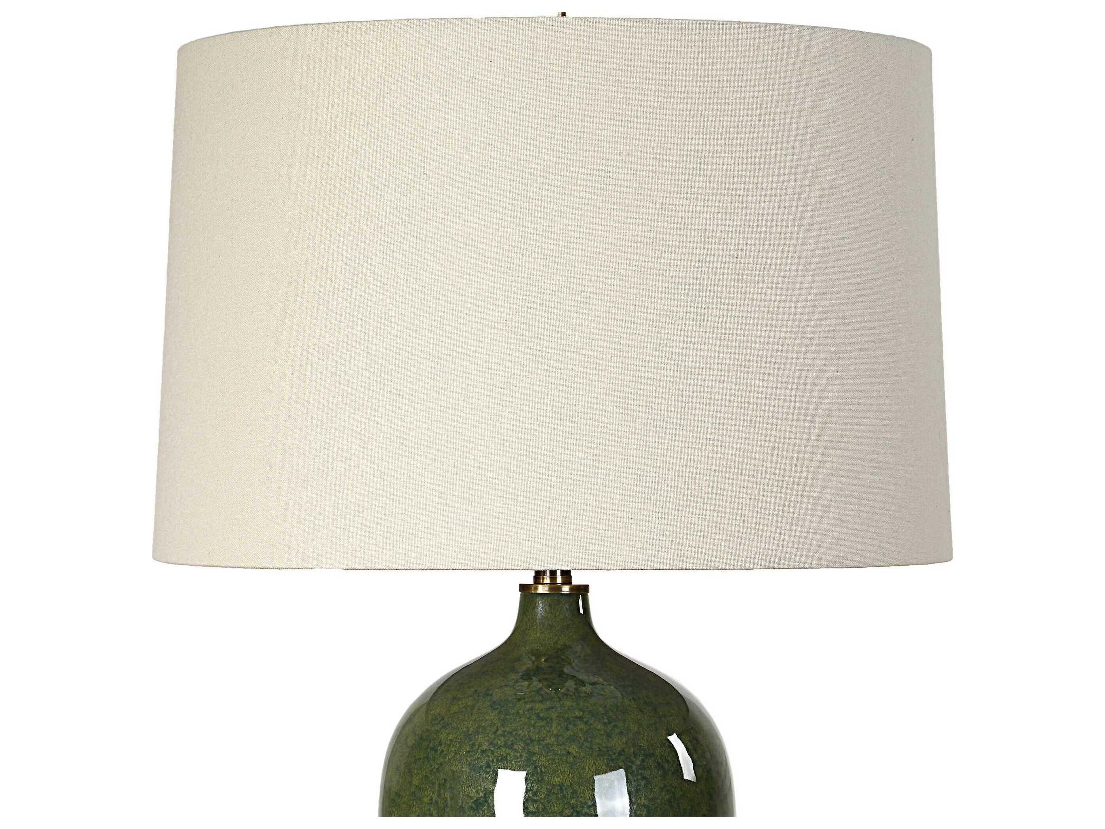 Luxecor Illumination Emerald Green Slightly Tapered Hardback Buffet Lamp