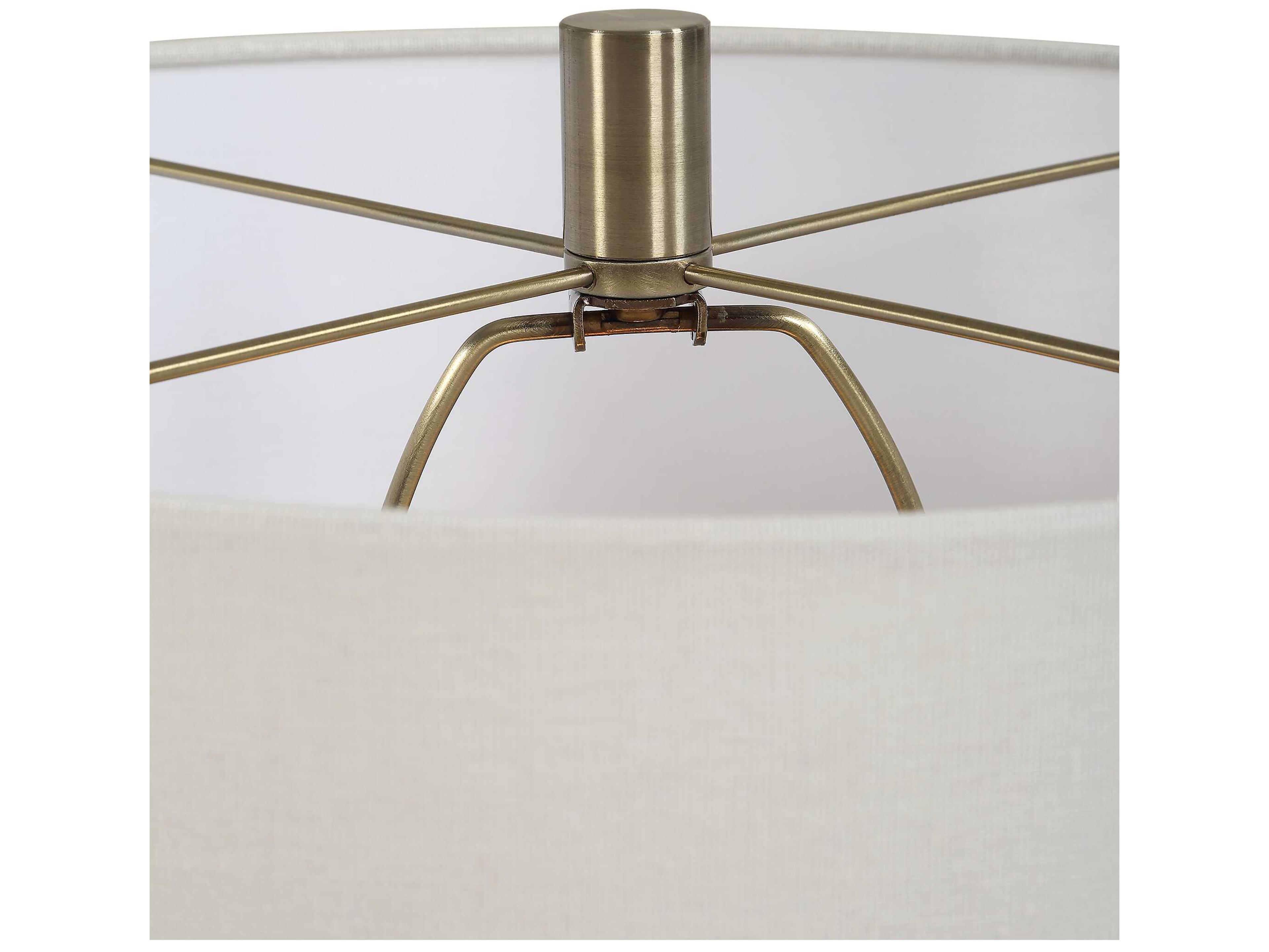 Luxecor Illumination Deep Ruby Red Antique Brass Round Hardback Table Lamp