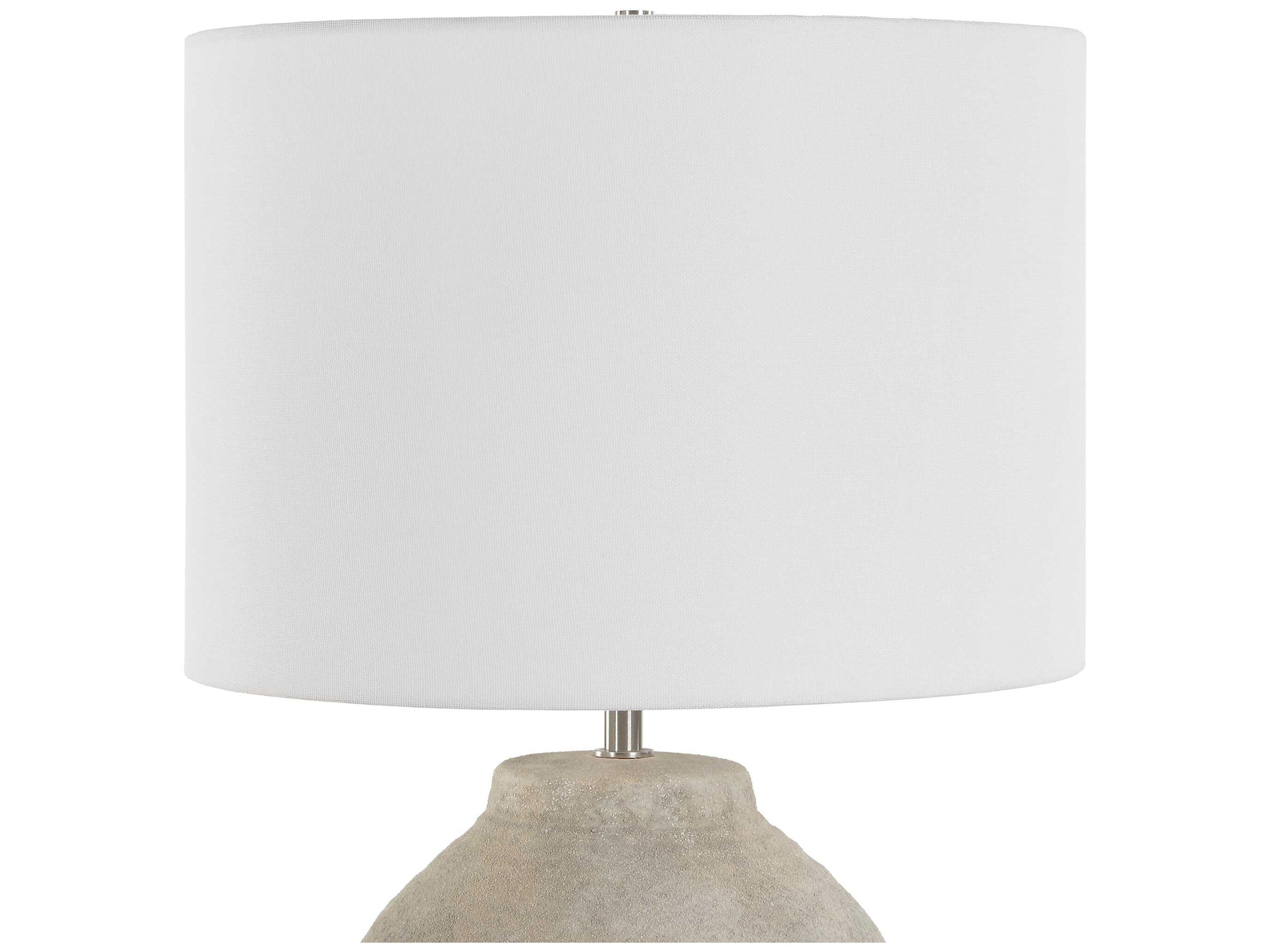 Luxecor Illumination Round Hardback White Table Lamp