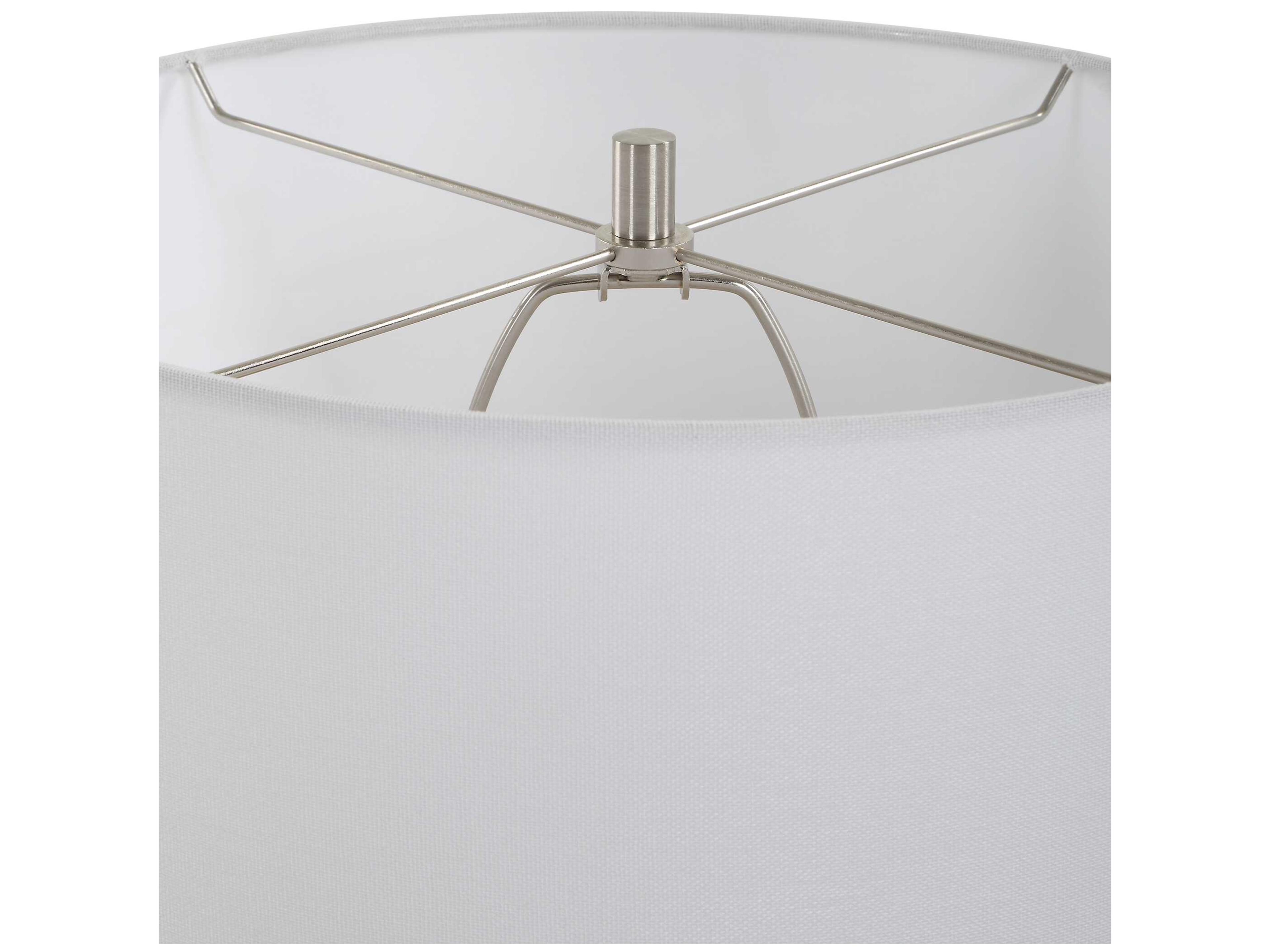 Luxecor Illumination Round Hardback White Table Lamp