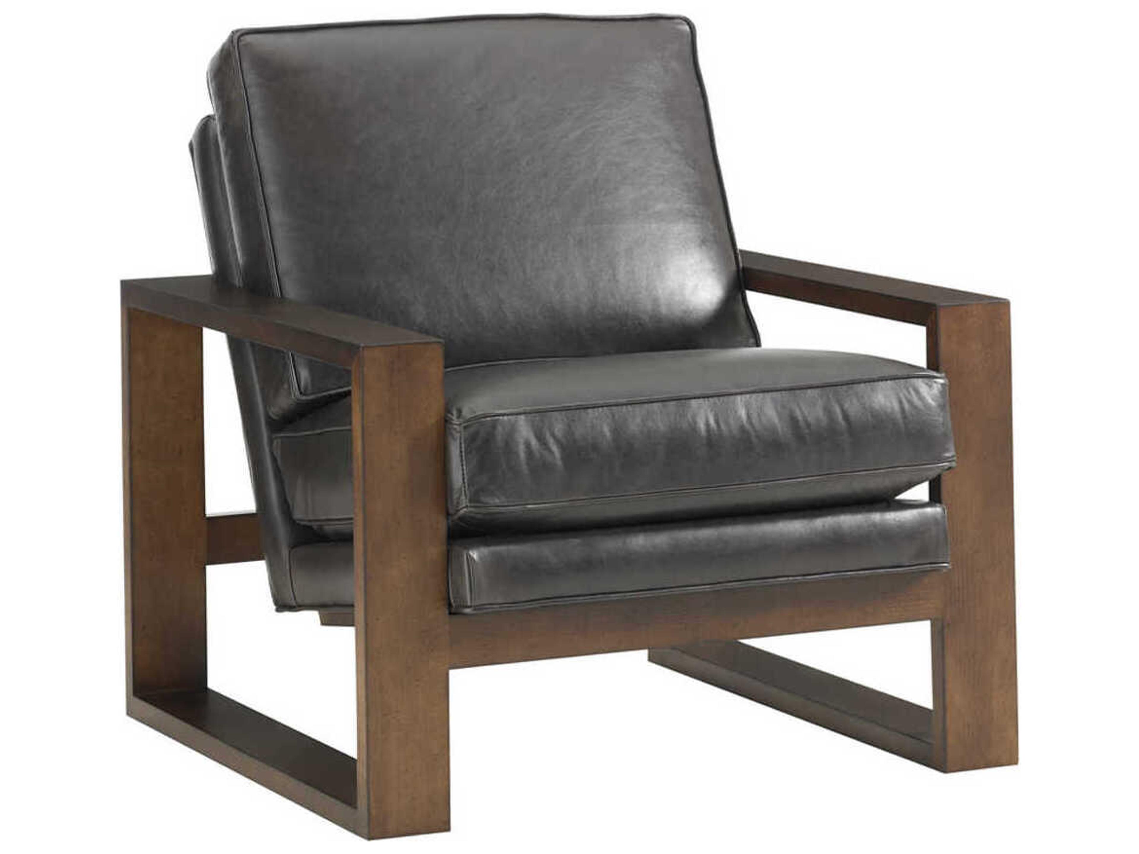 Leather Axis Black Accent Chair