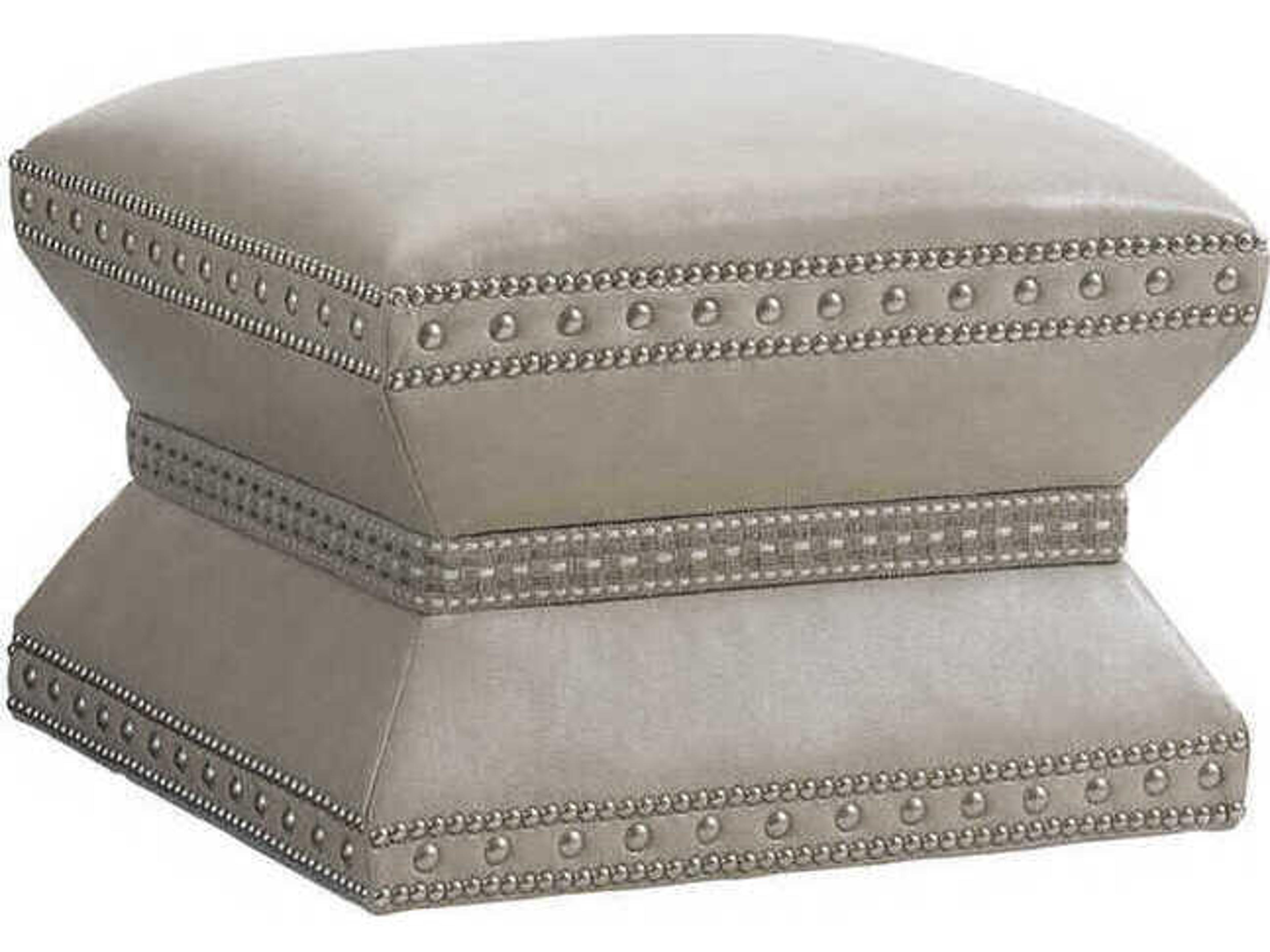 Laurel Canyon Beige Leather Ottoman