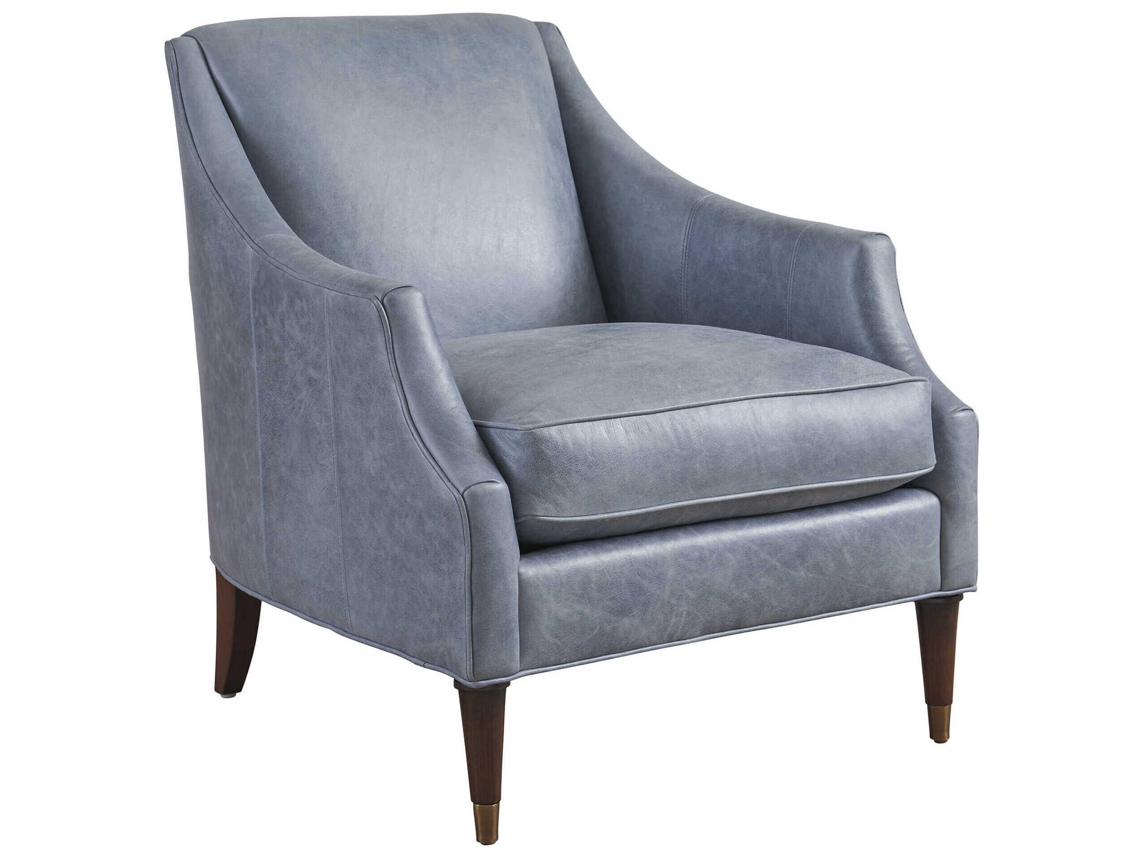 Rendezvous Kerney Blue Leather Accent Chair