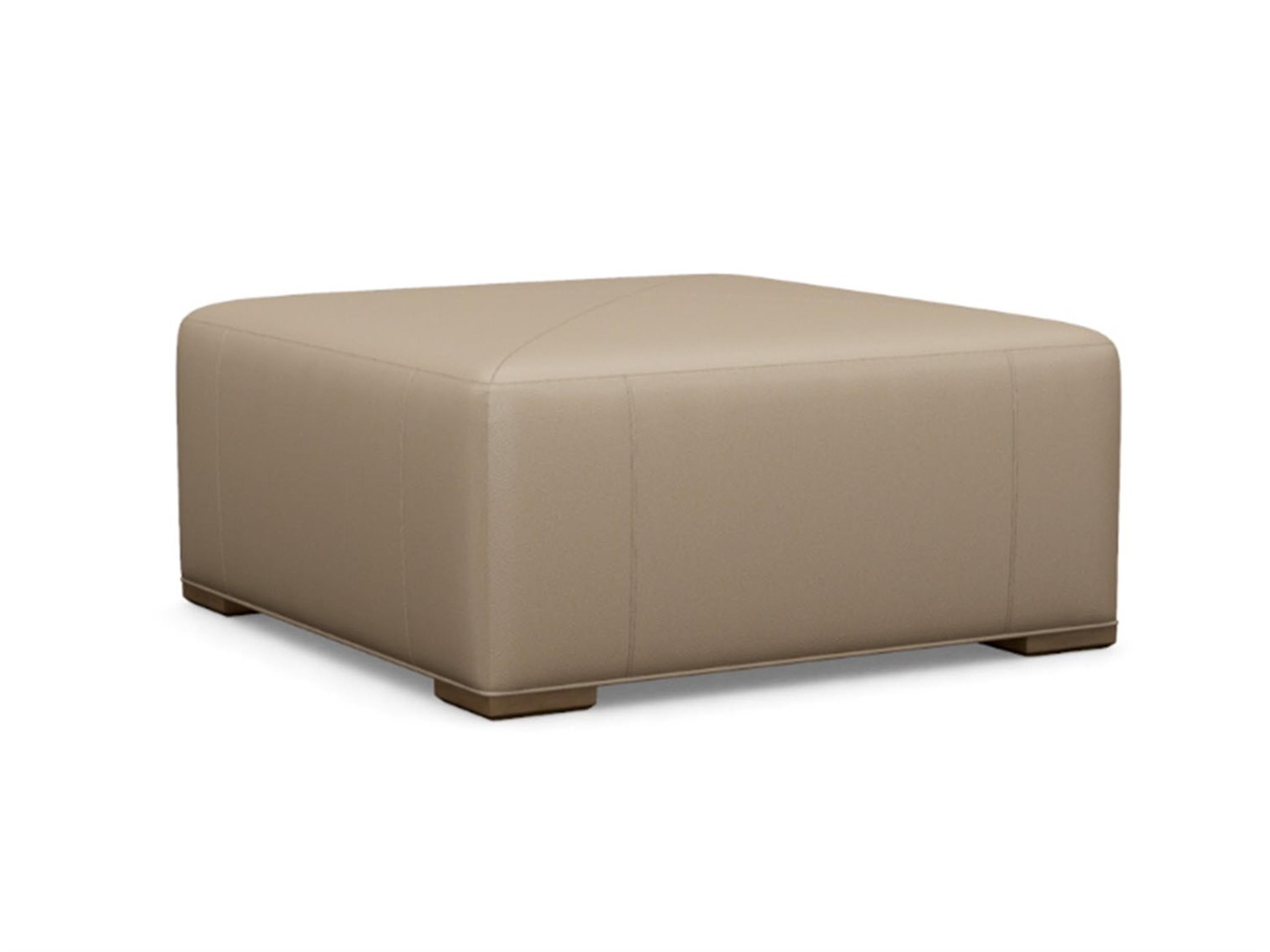 Shadow Play Melina Leather Cocktail Ottoman Body Fabric and Around The Base welt in Grade 3 9494-11 and Finish: Nouveau