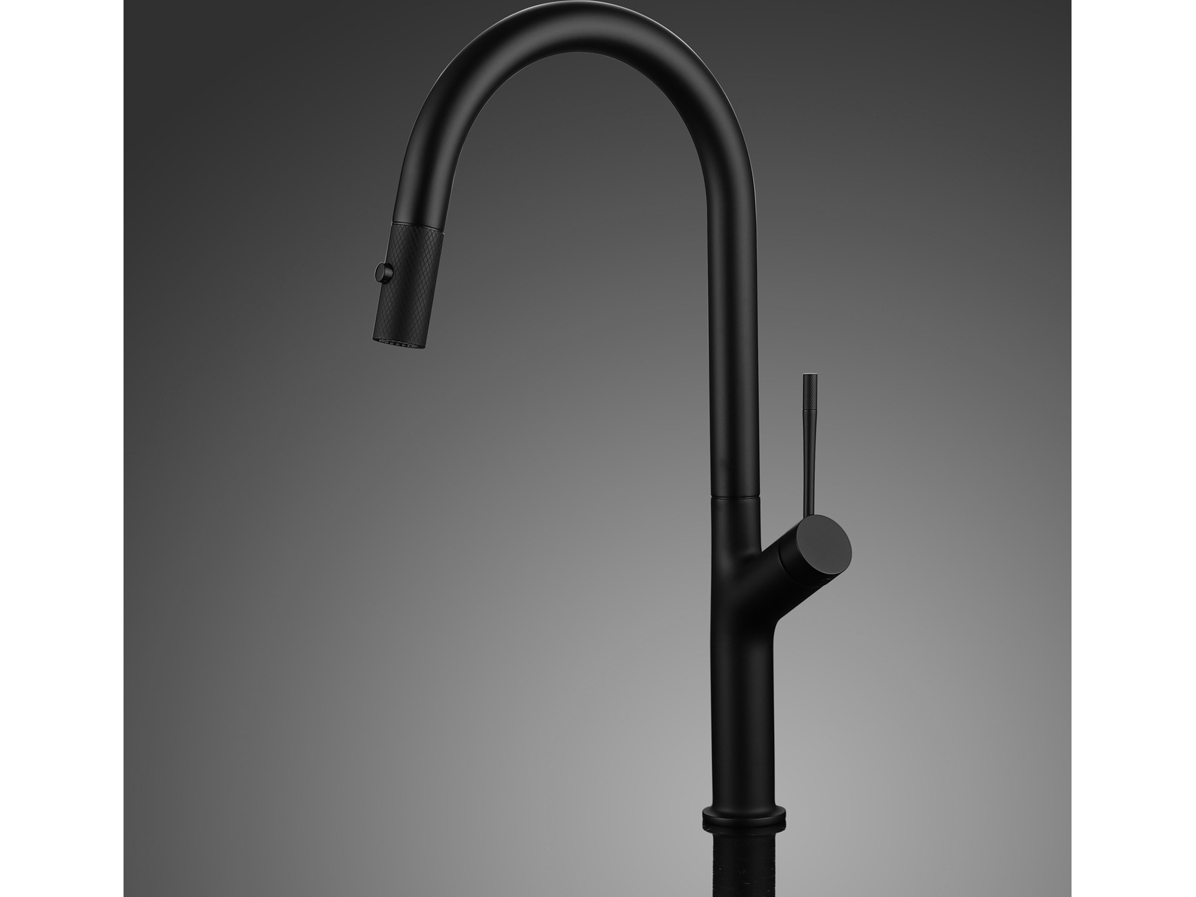 Eclissia Modern Kitchen Faucet with 2 Jets  Black