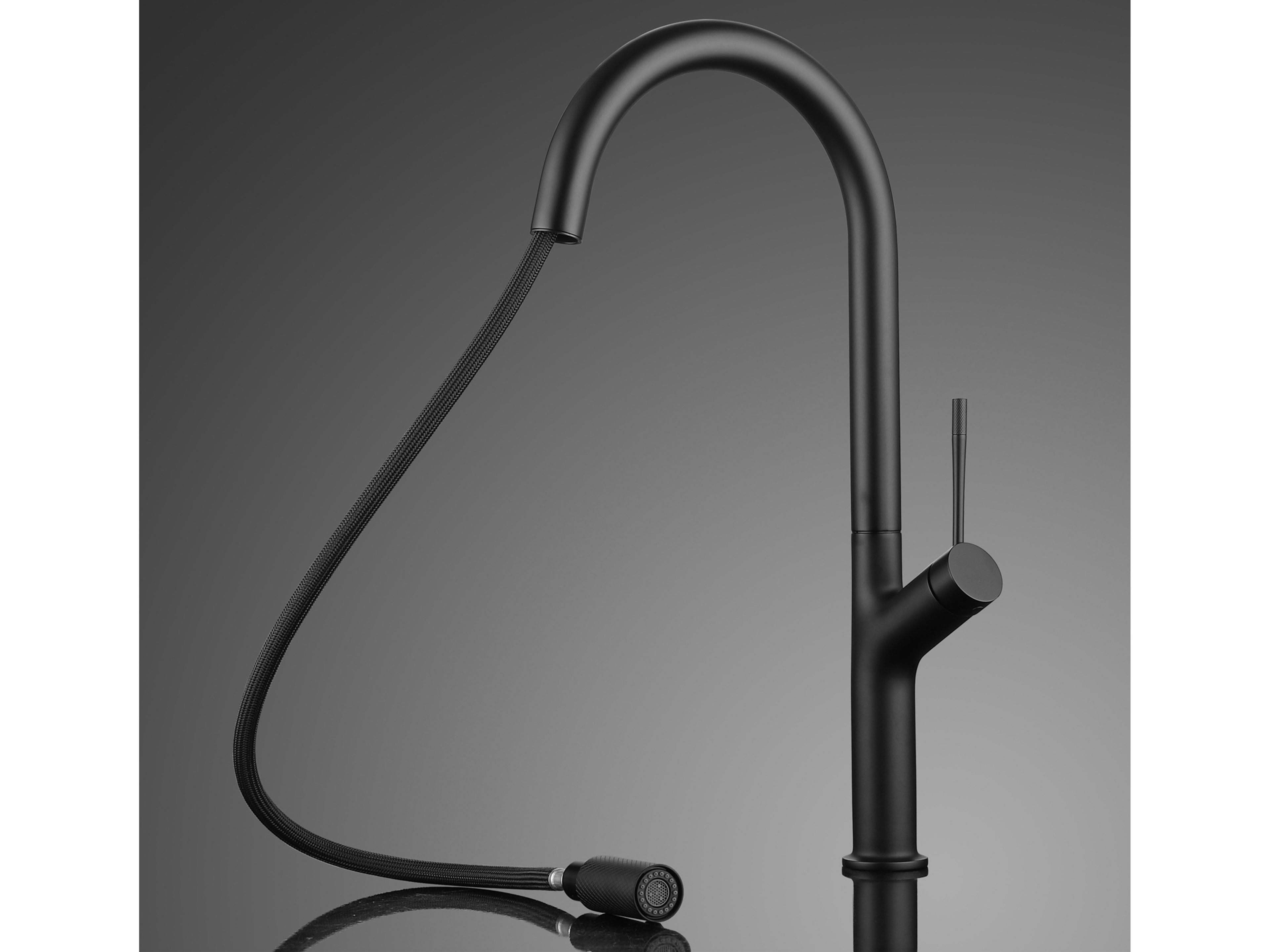 Maestro BathEclissia Modern Kitchen Faucet with 2 Jets  Black