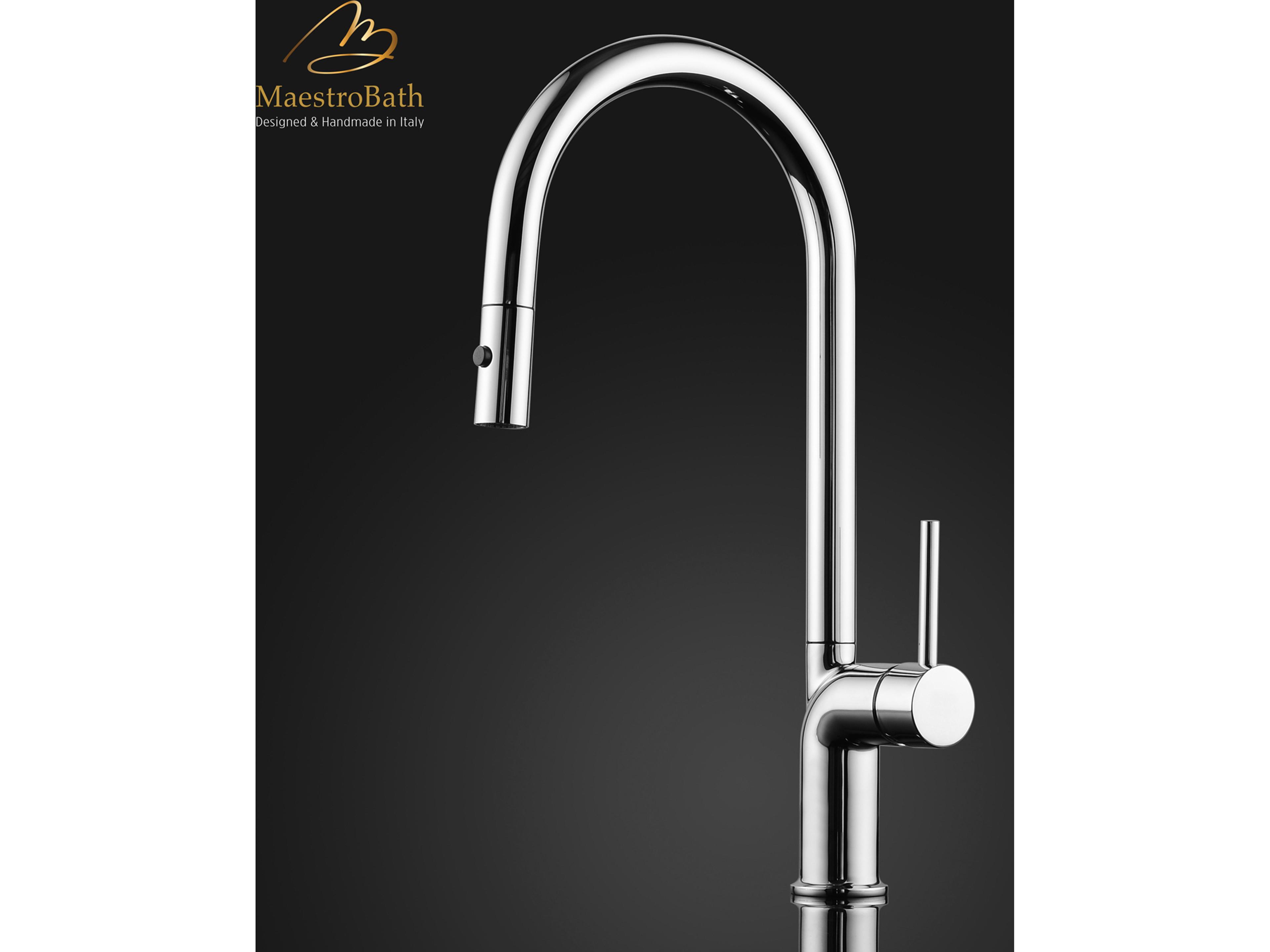Auristella Modern Kitchen Faucet with 2 Jets  Chrome