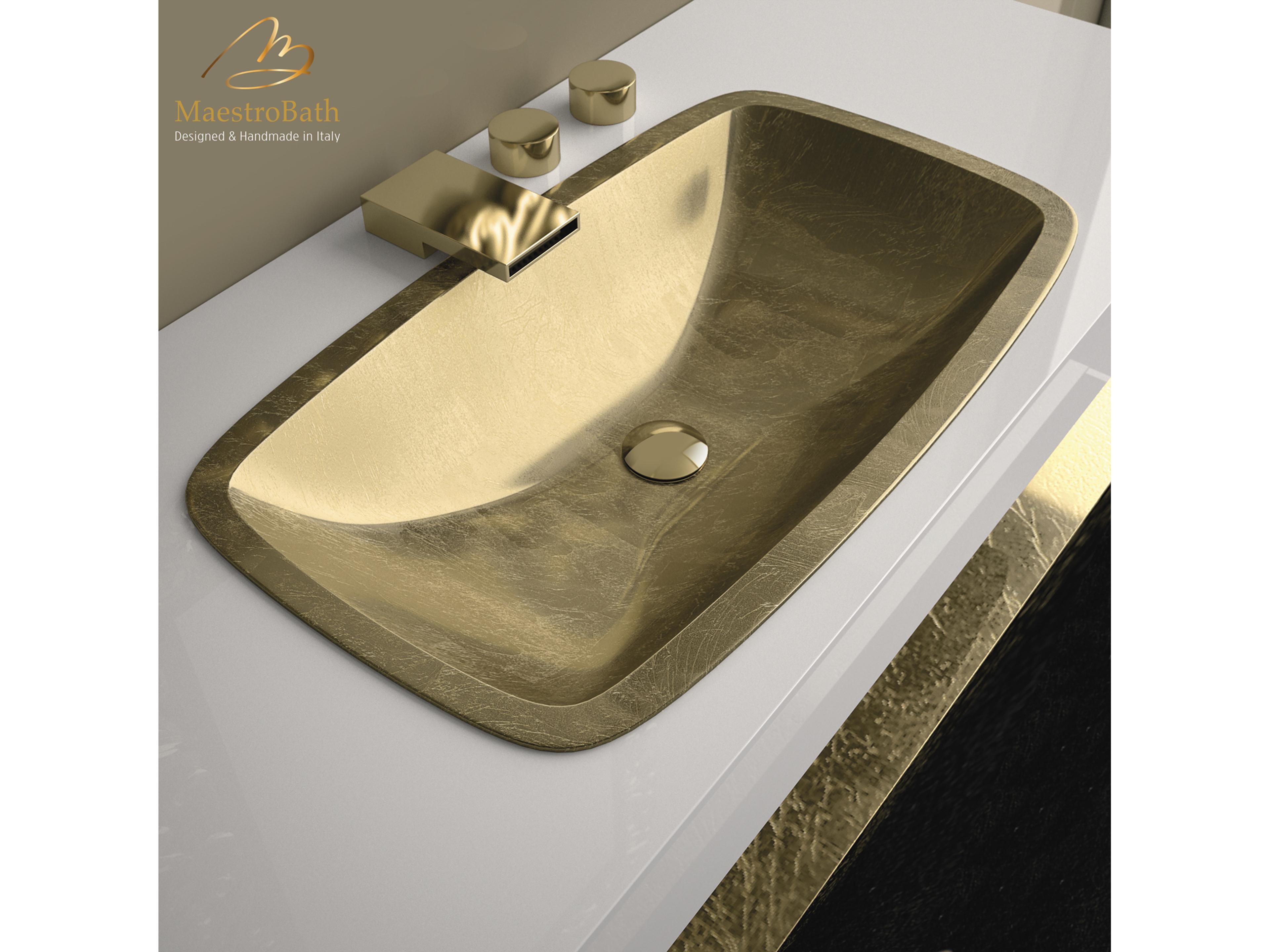 Risplenda Bathroom Sink  Gold Leaf