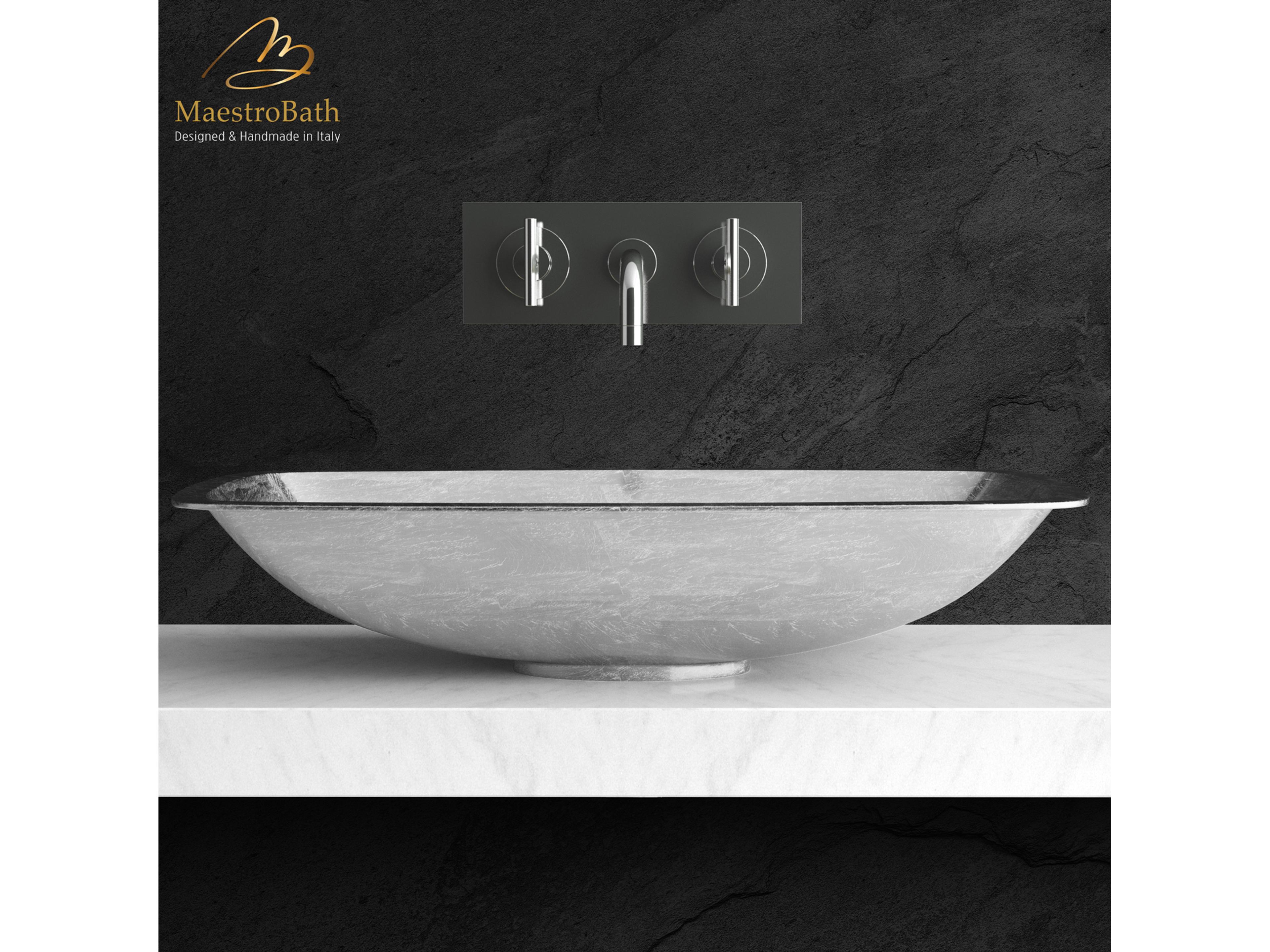 Maestro BathRisplenda Bathroom Sink  Silver Leaf